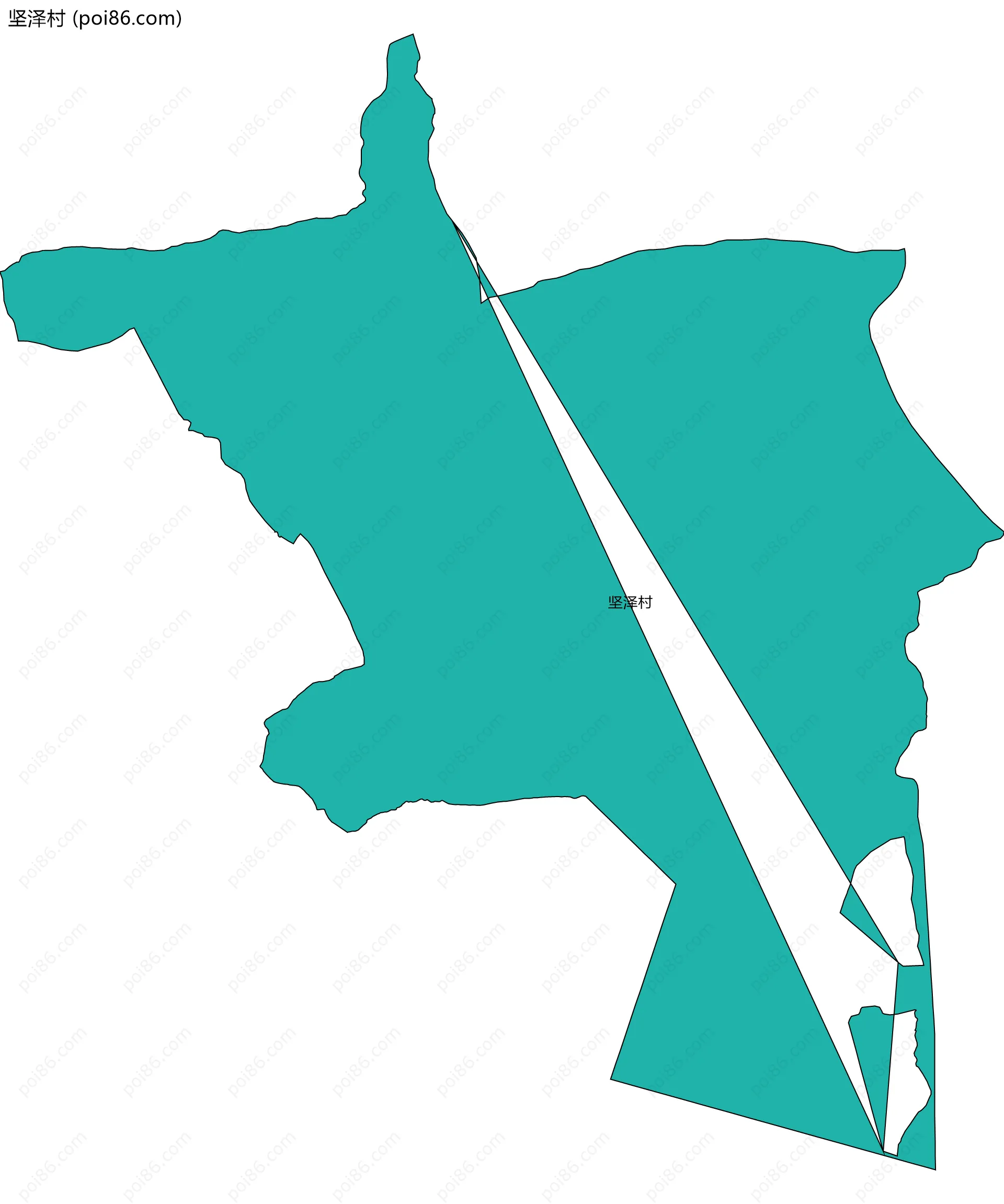 坚泽村边界地图