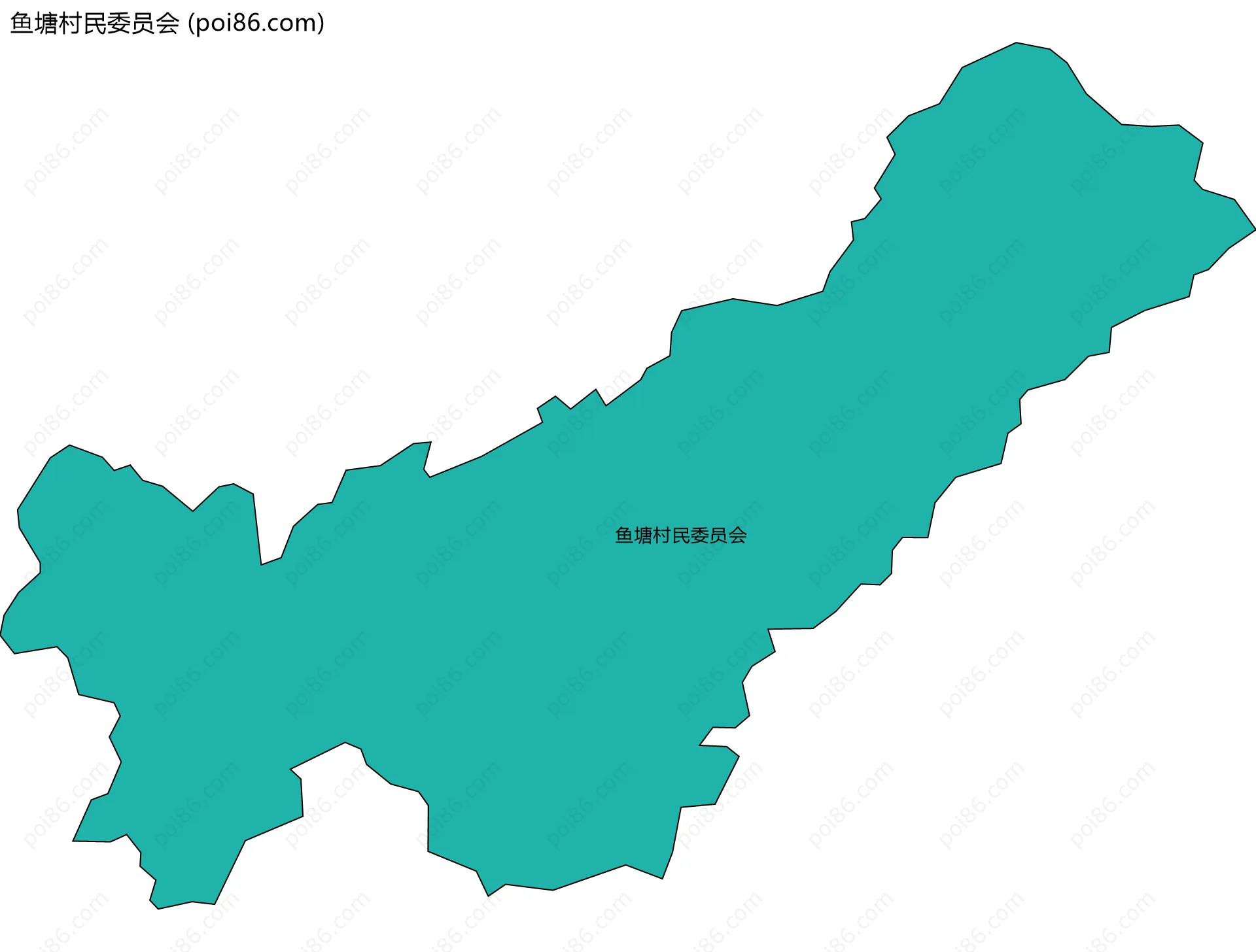 鱼塘村民委员会边界地图