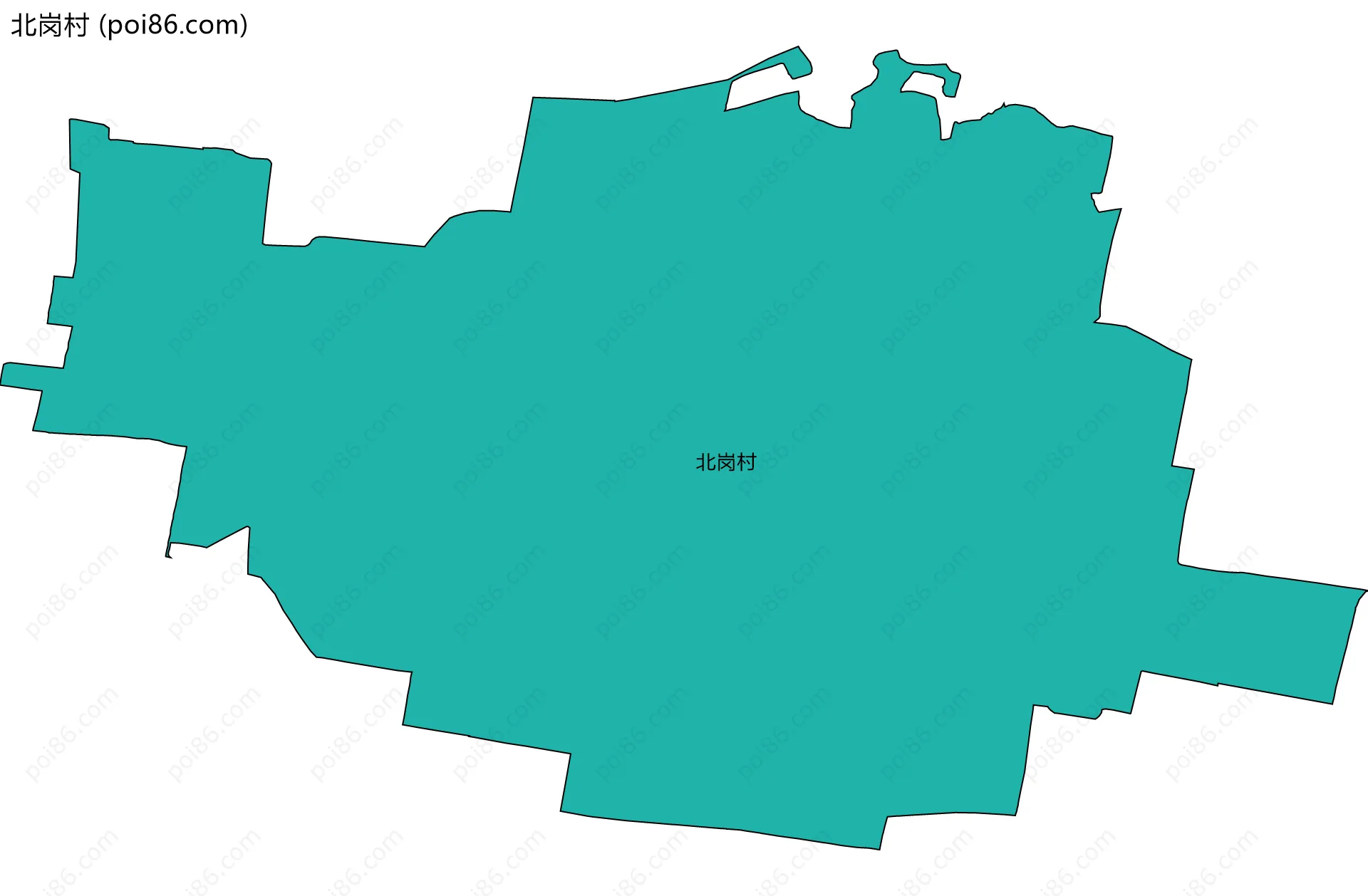 北岗村边界地图