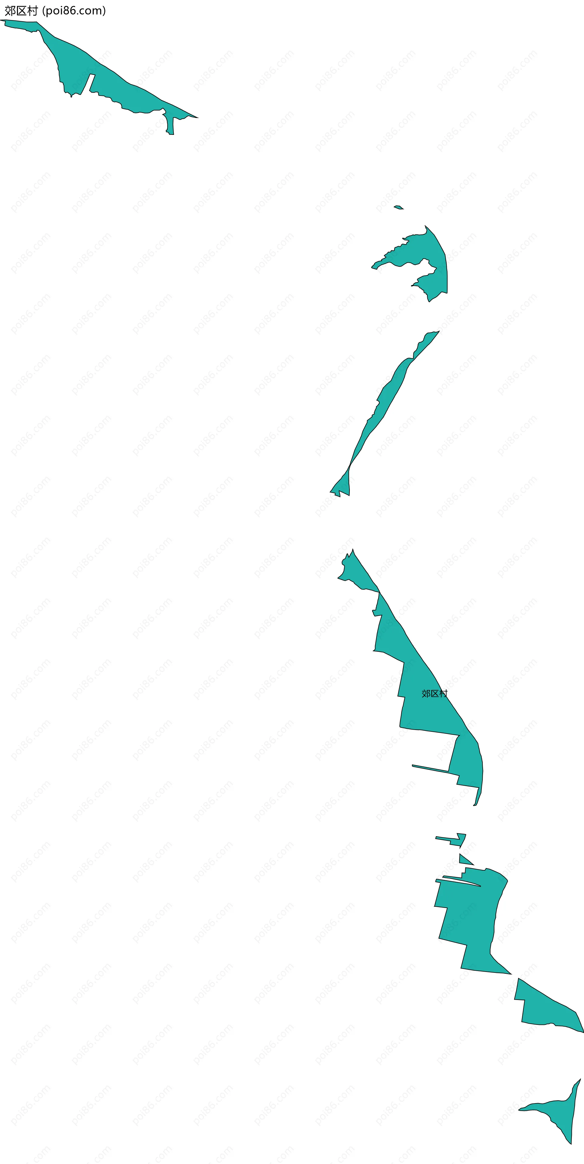 郊区村边界地图