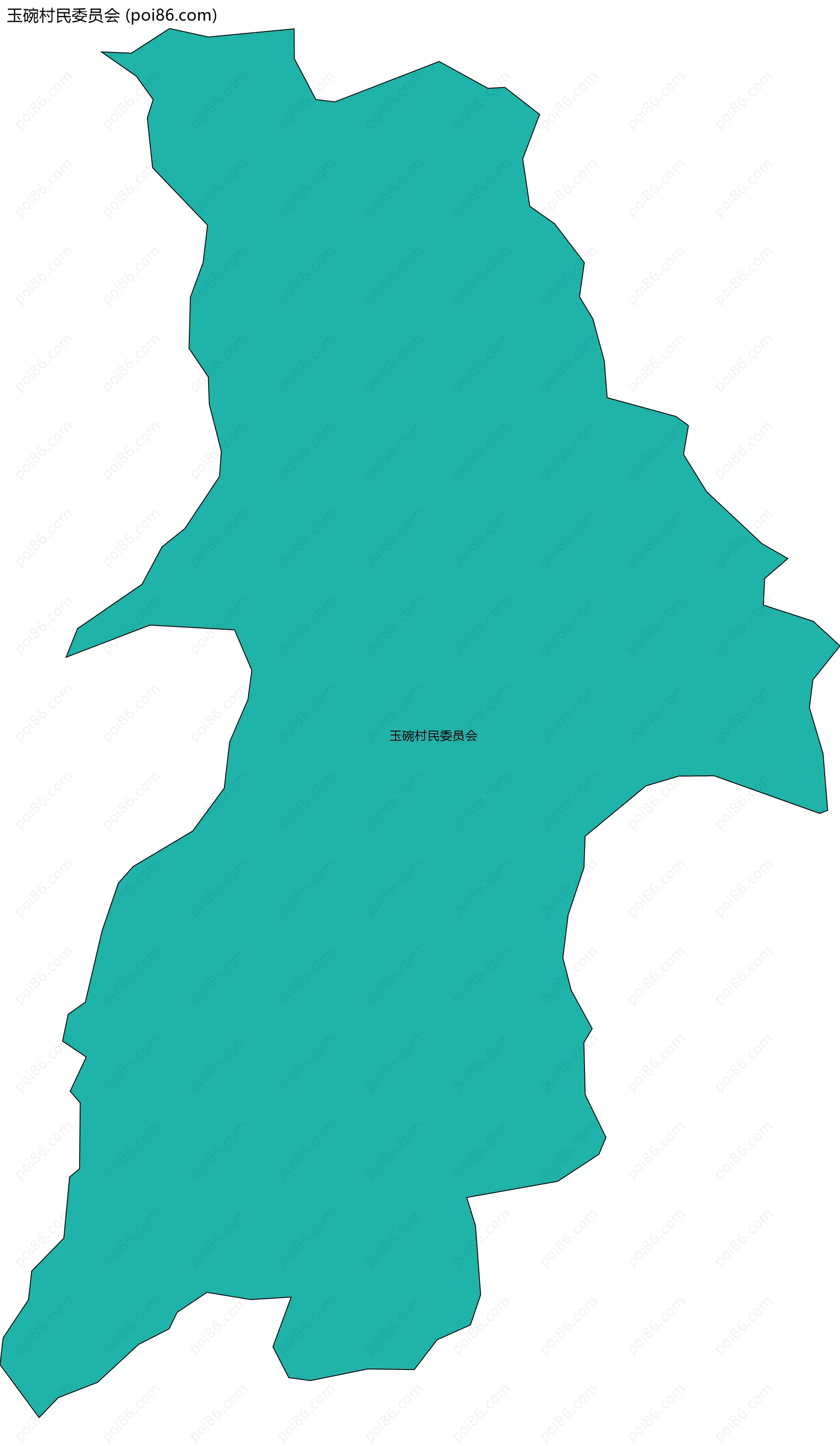 玉碗村民委员会边界地图