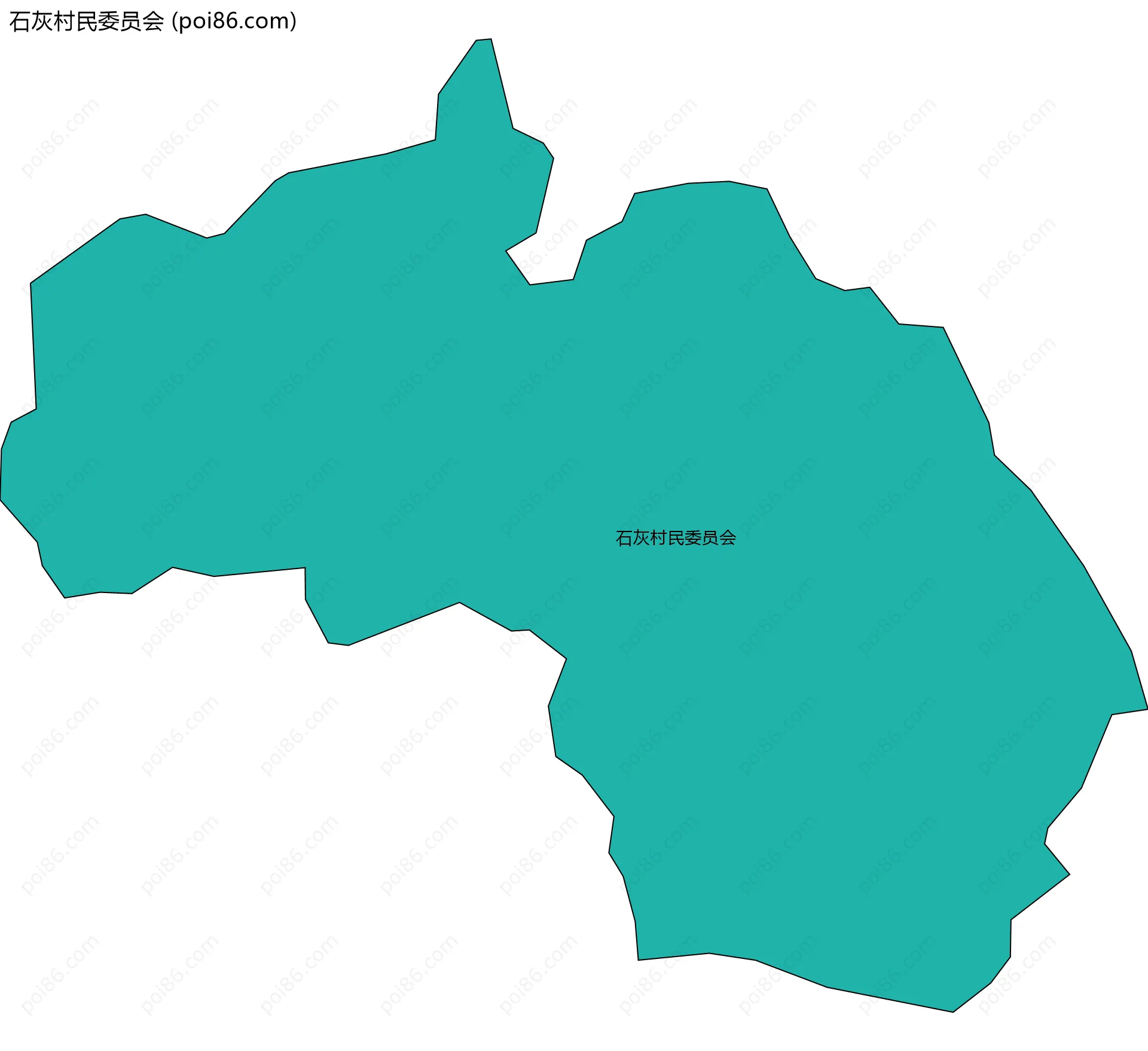 石灰村民委员会边界地图