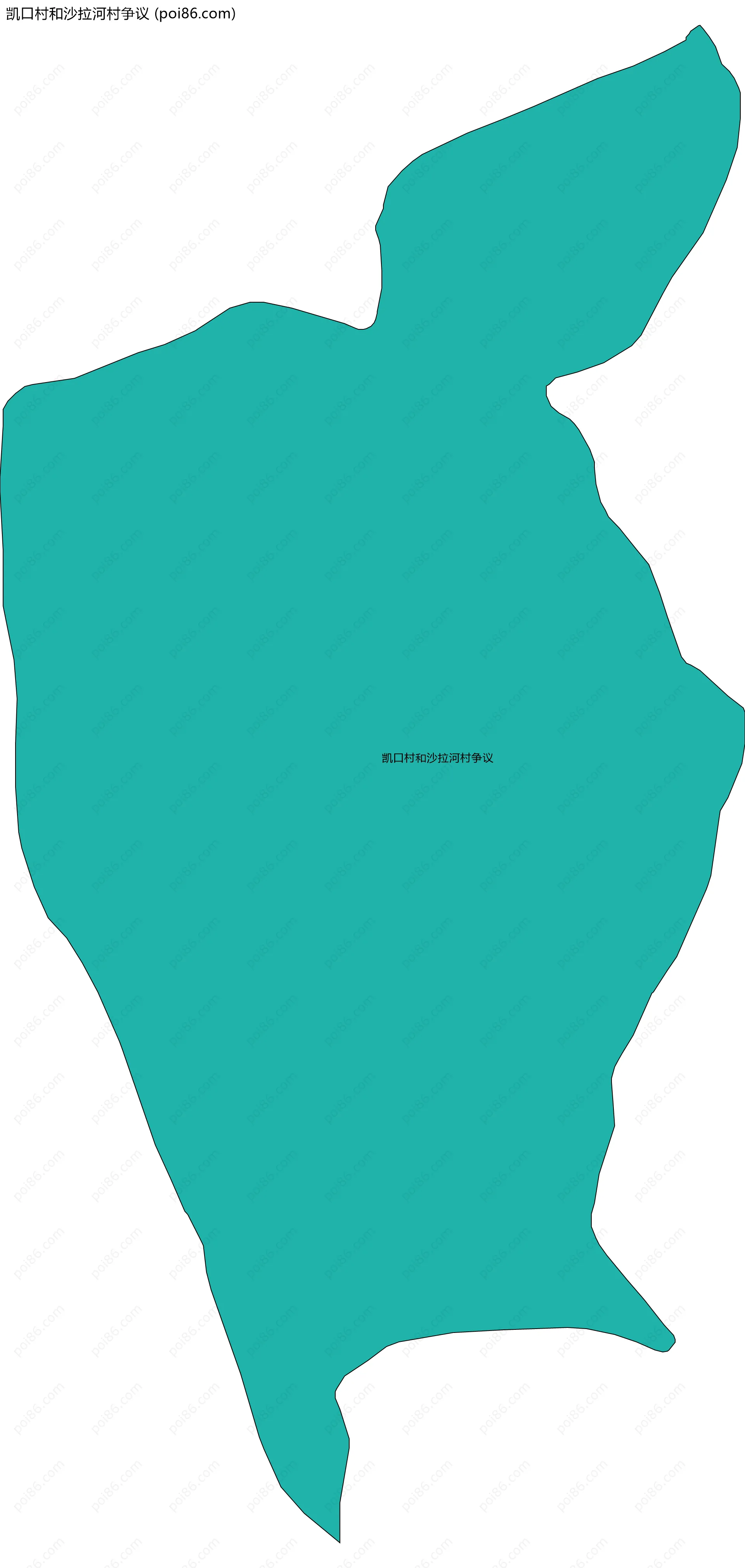 凯口村和沙拉河村争议边界地图