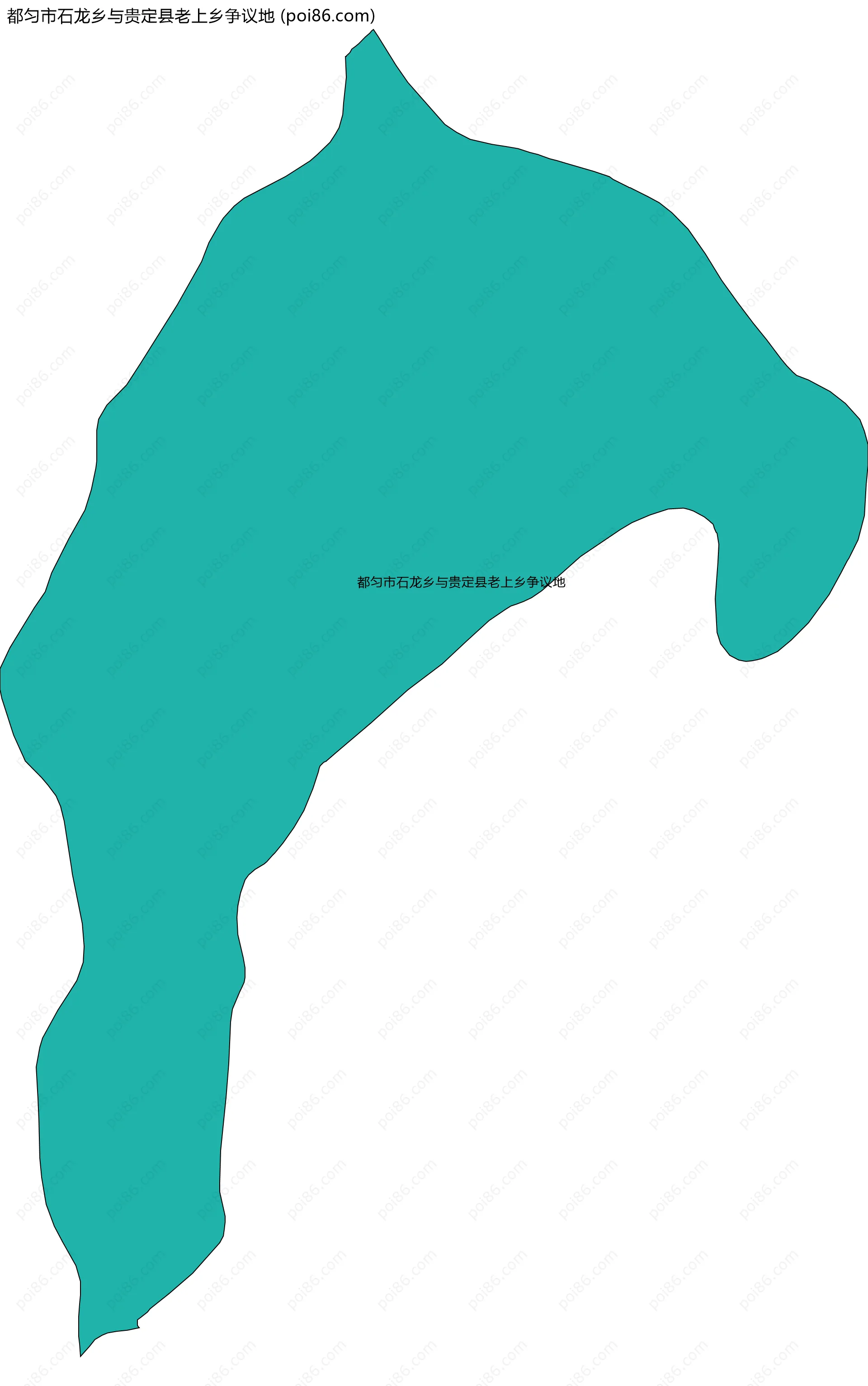 都匀市石龙乡与贵定县老上乡争议地边界地图