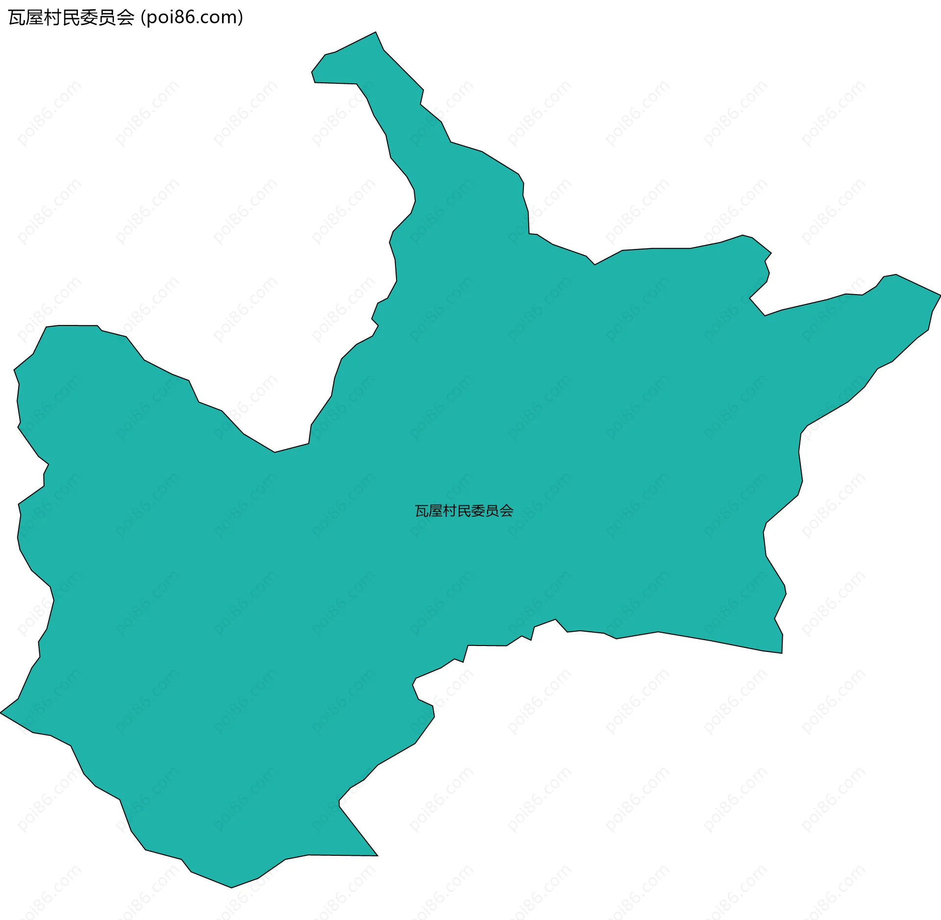 瓦屋村民委员会边界地图