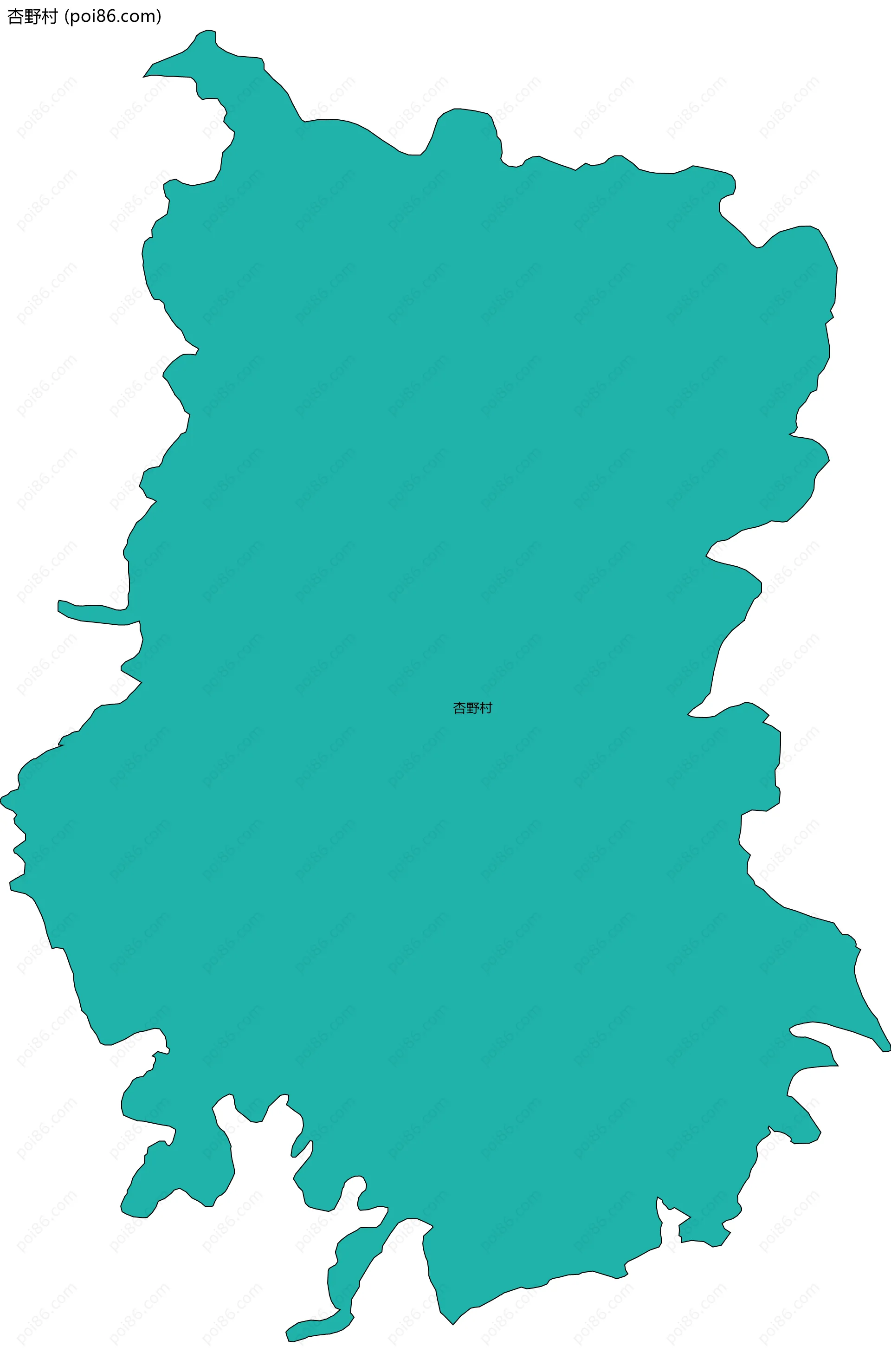 杏野村边界地图