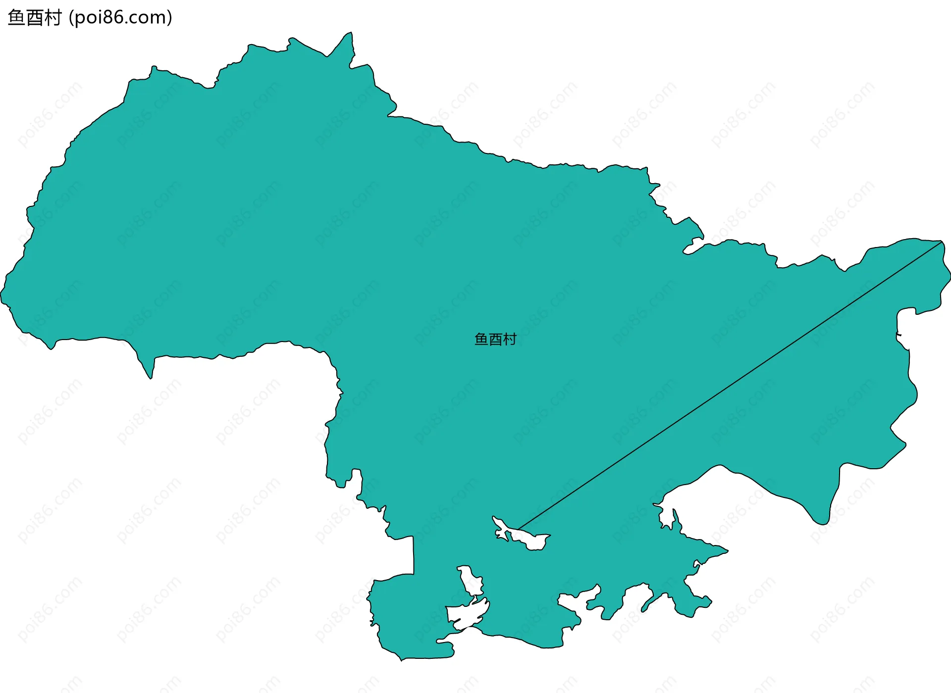 鱼酉村边界地图