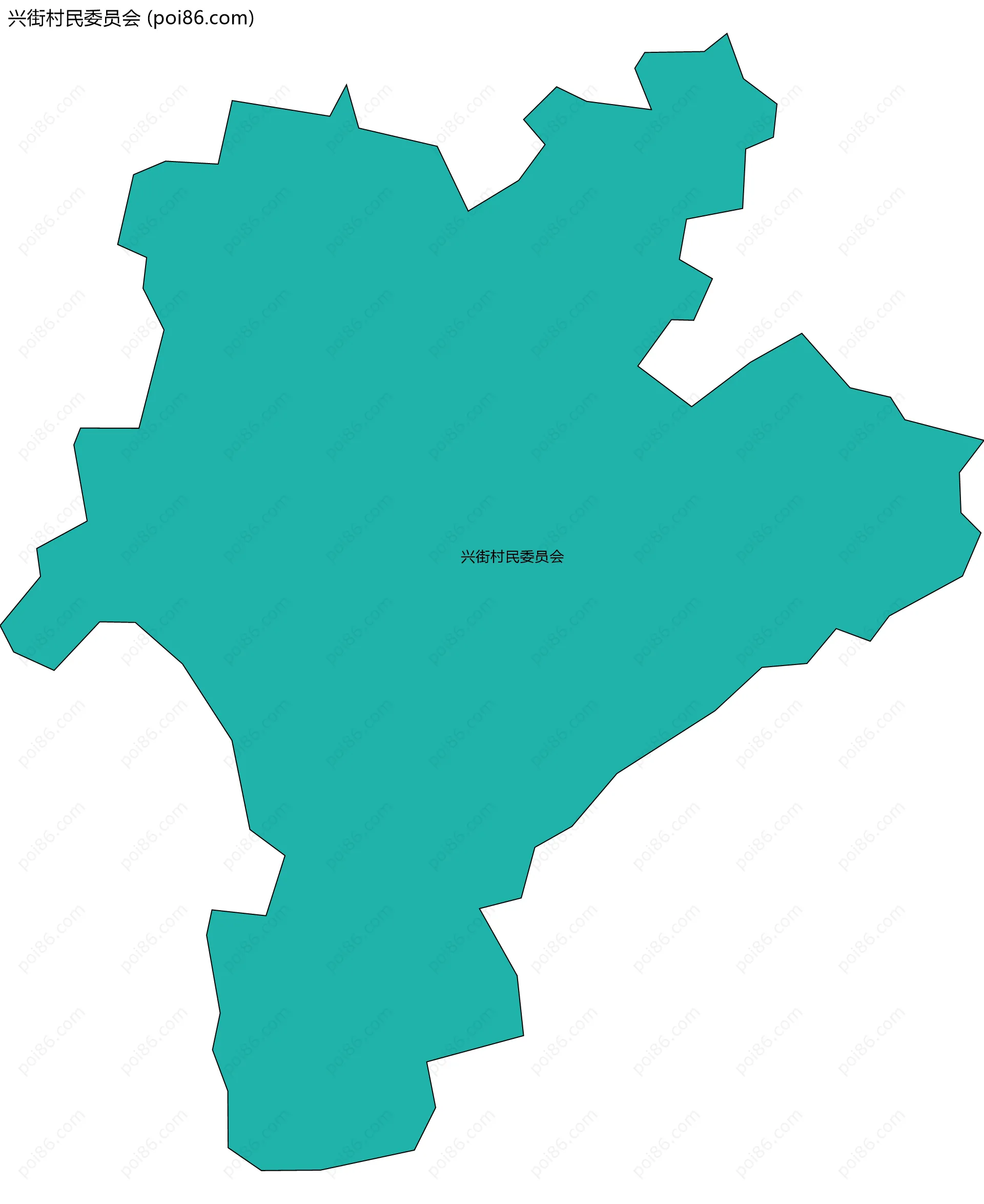 兴街村民委员会边界地图