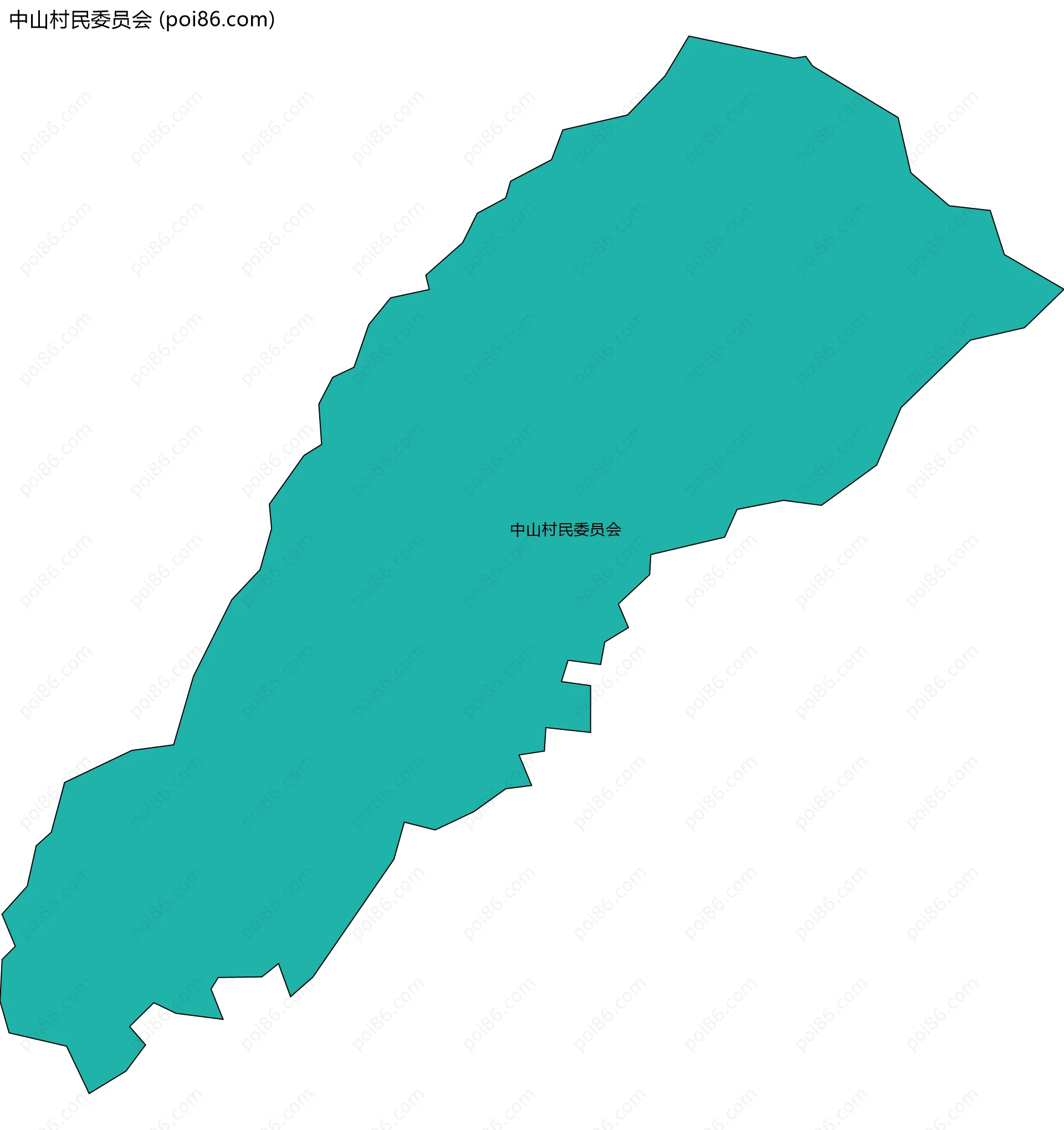 中山村民委员会边界地图