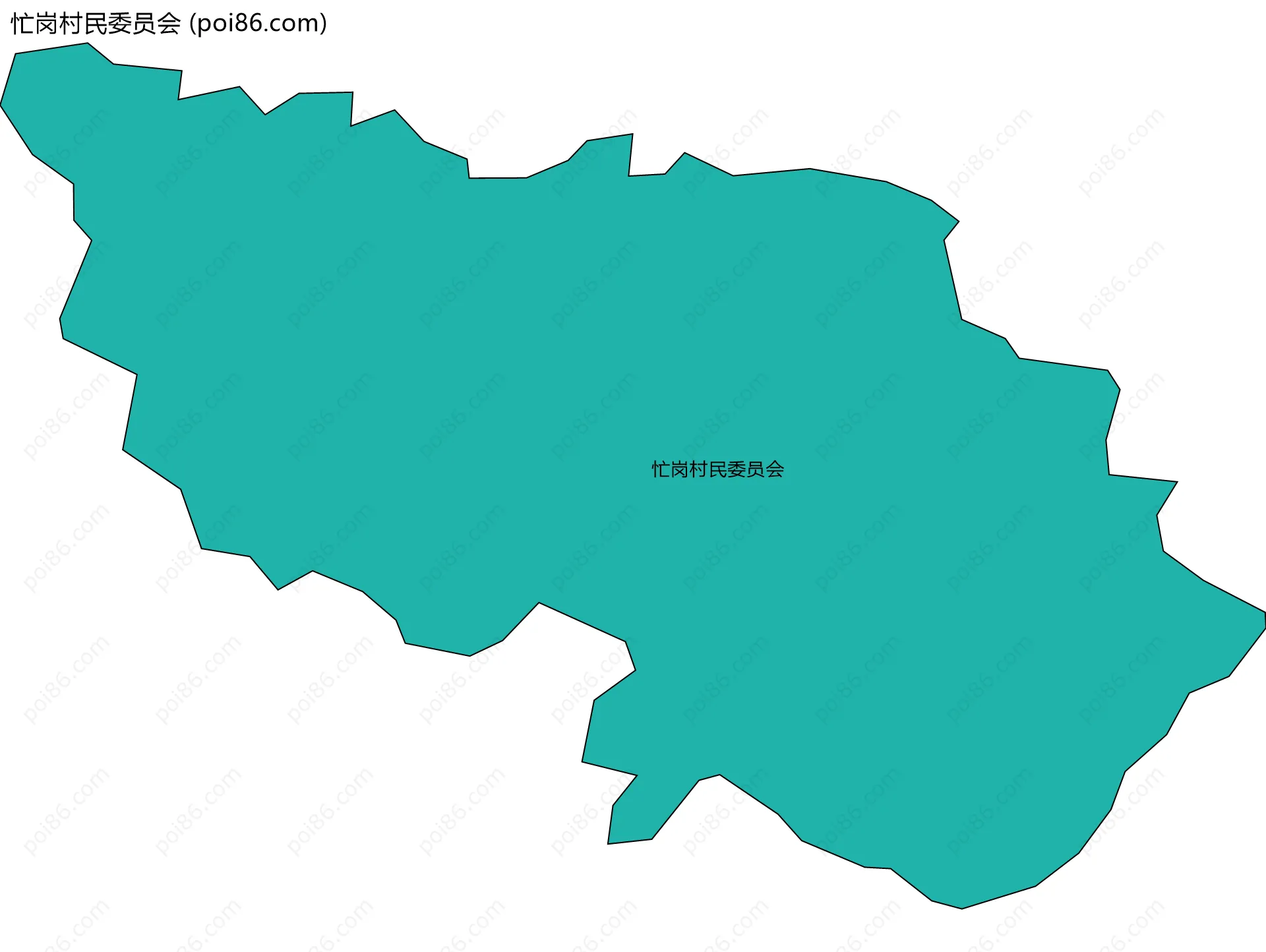 忙岗村民委员会边界地图