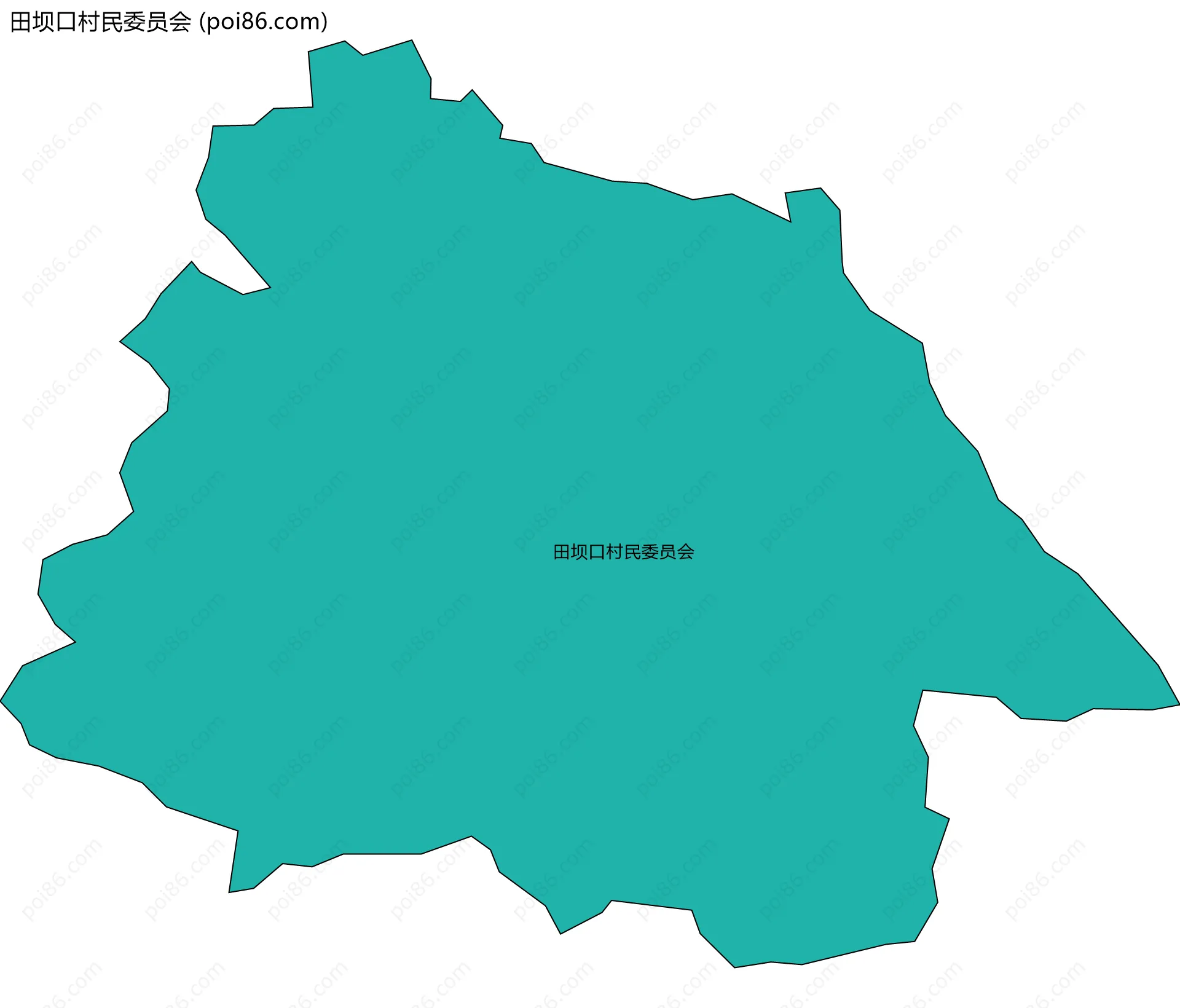 田坝口村民委员会边界地图