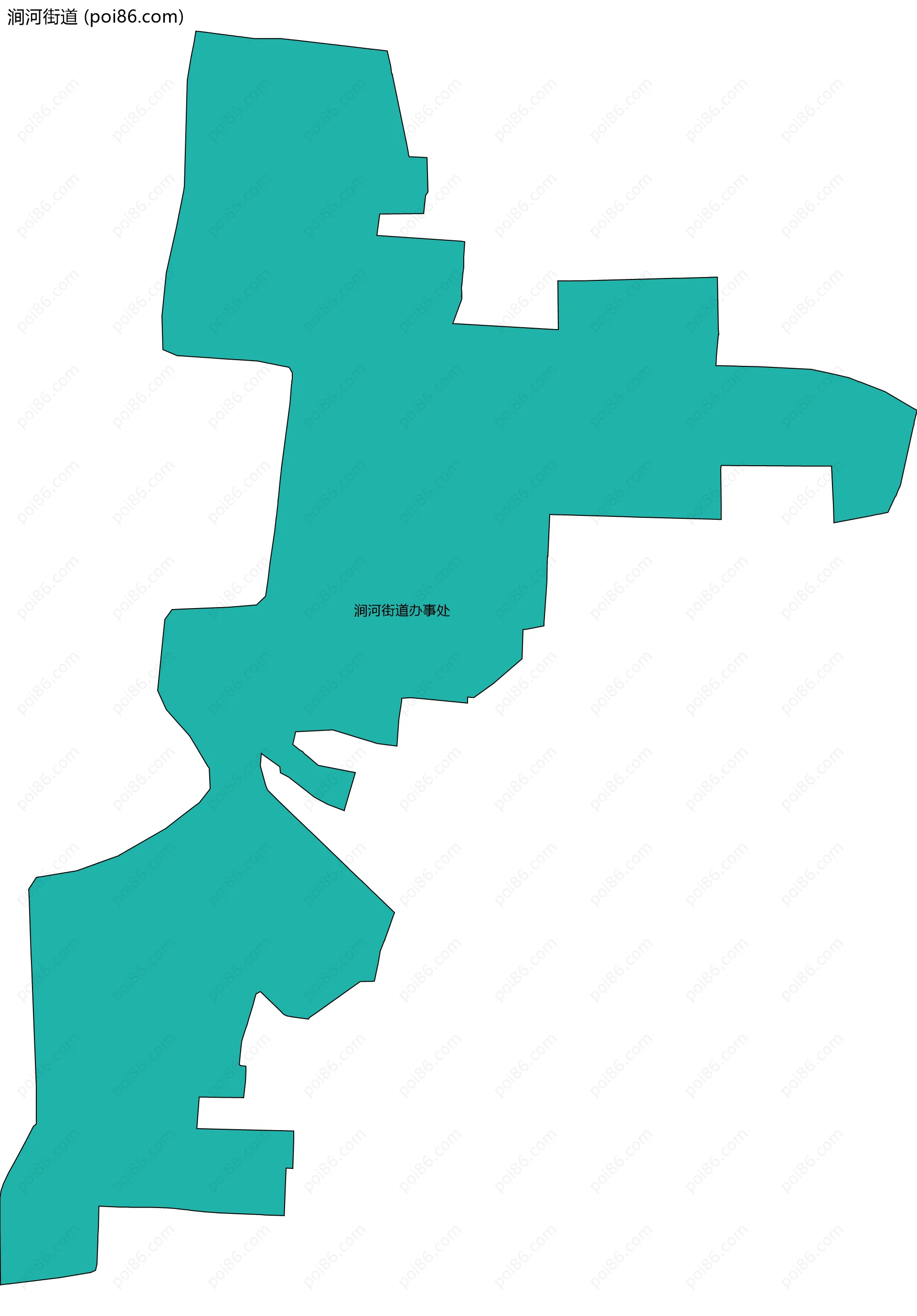 涧河街道边界地图(五级行政区划)