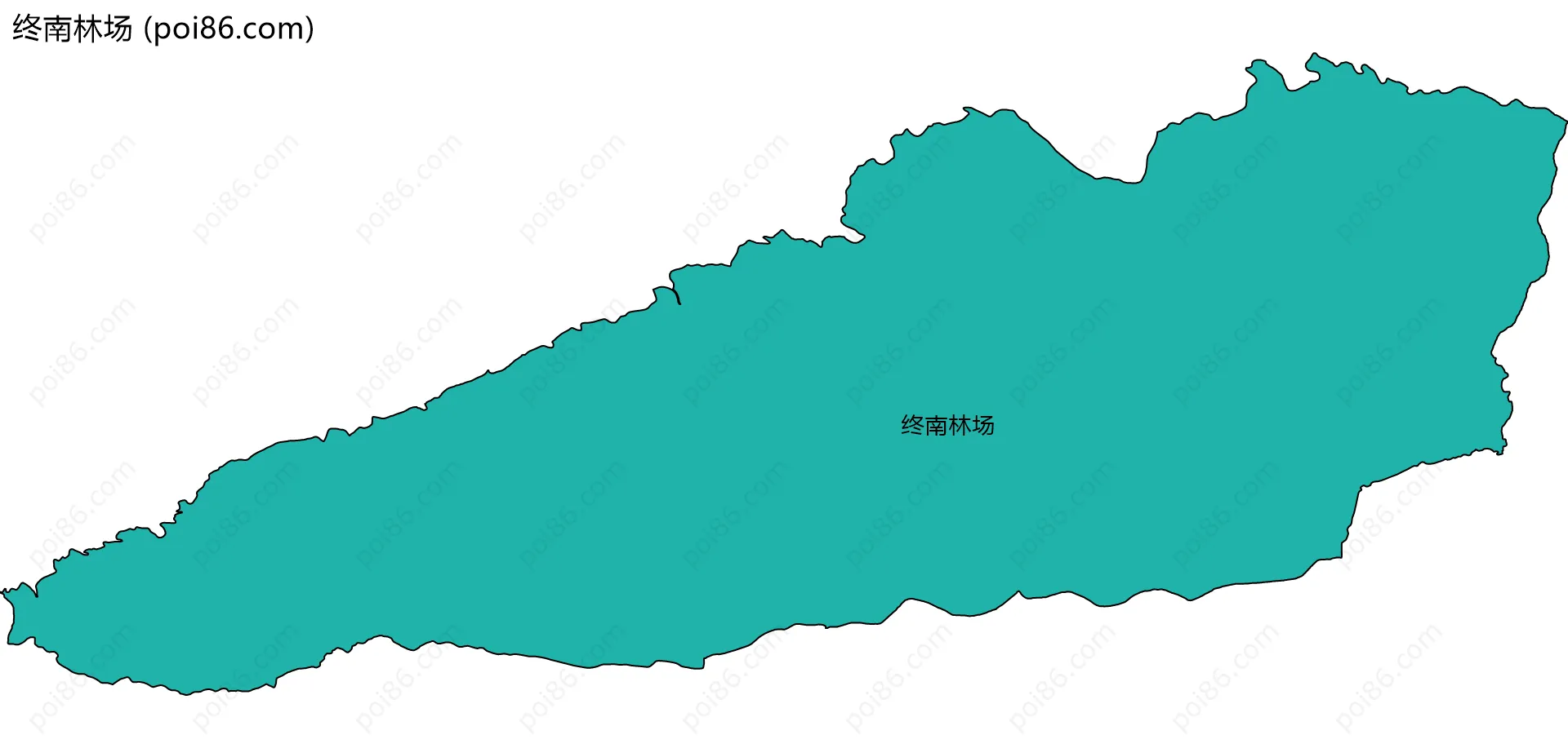 终南林场边界地图(五级行政区划)