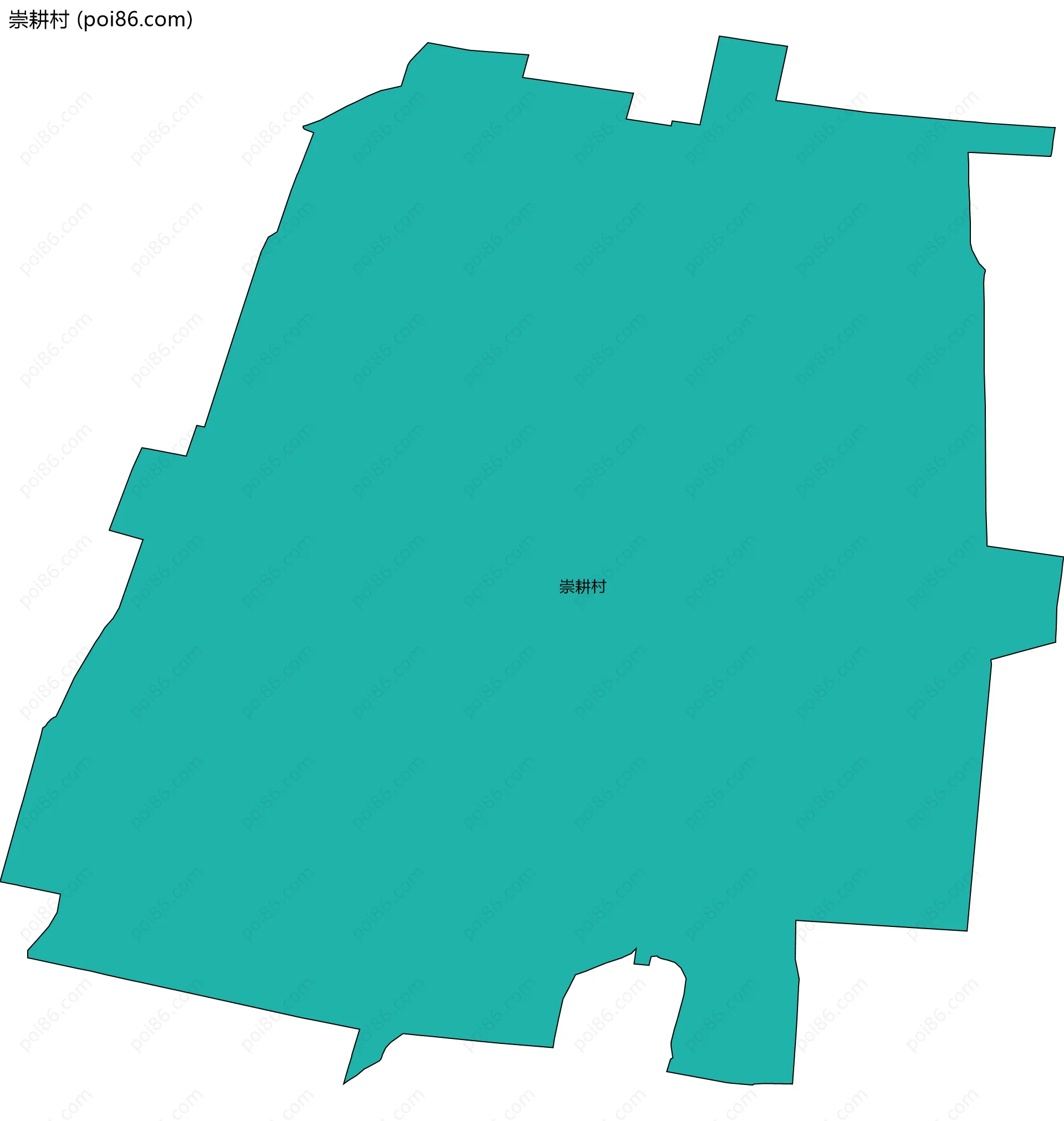 崇耕村边界地图