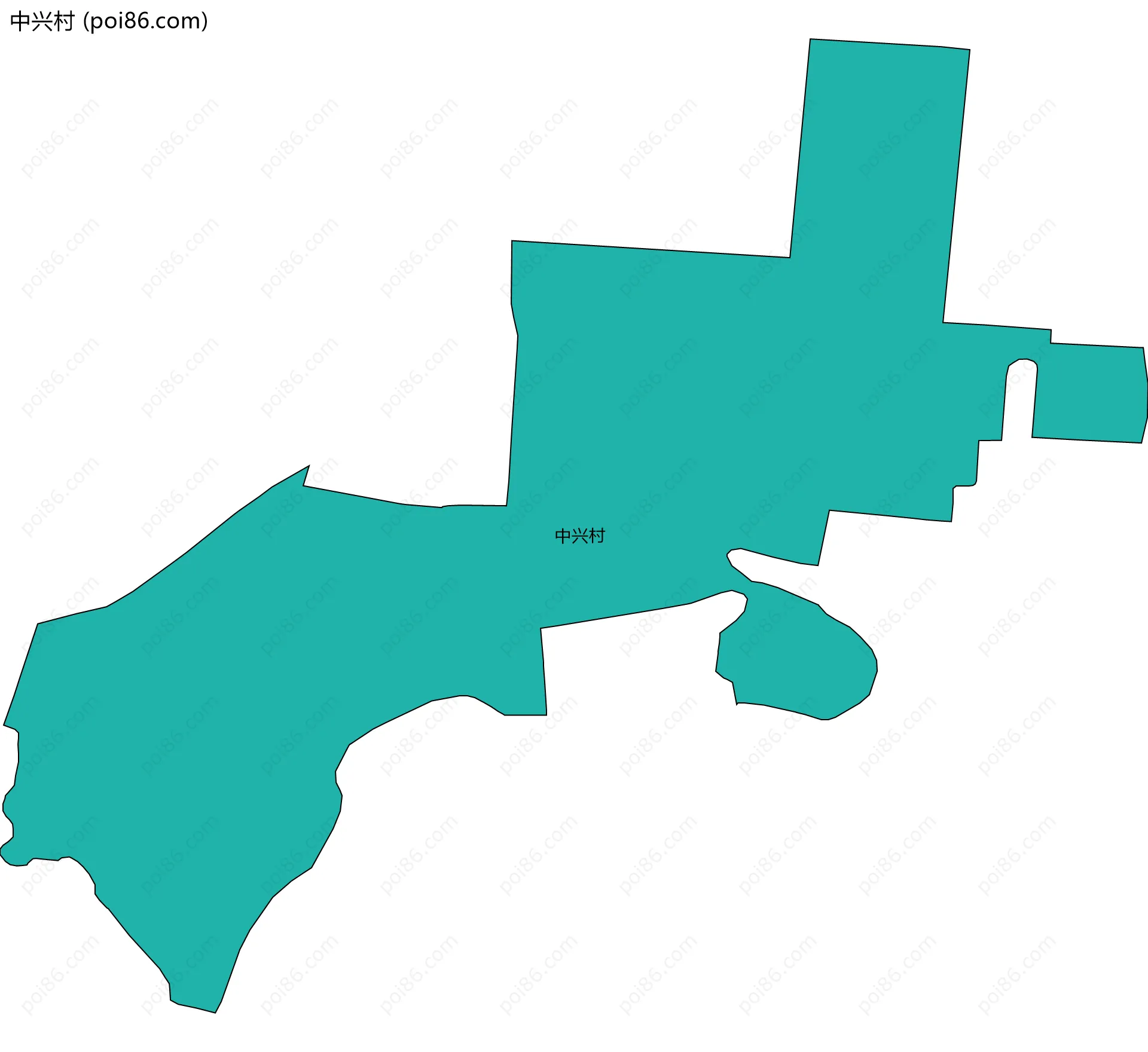 中兴村边界地图