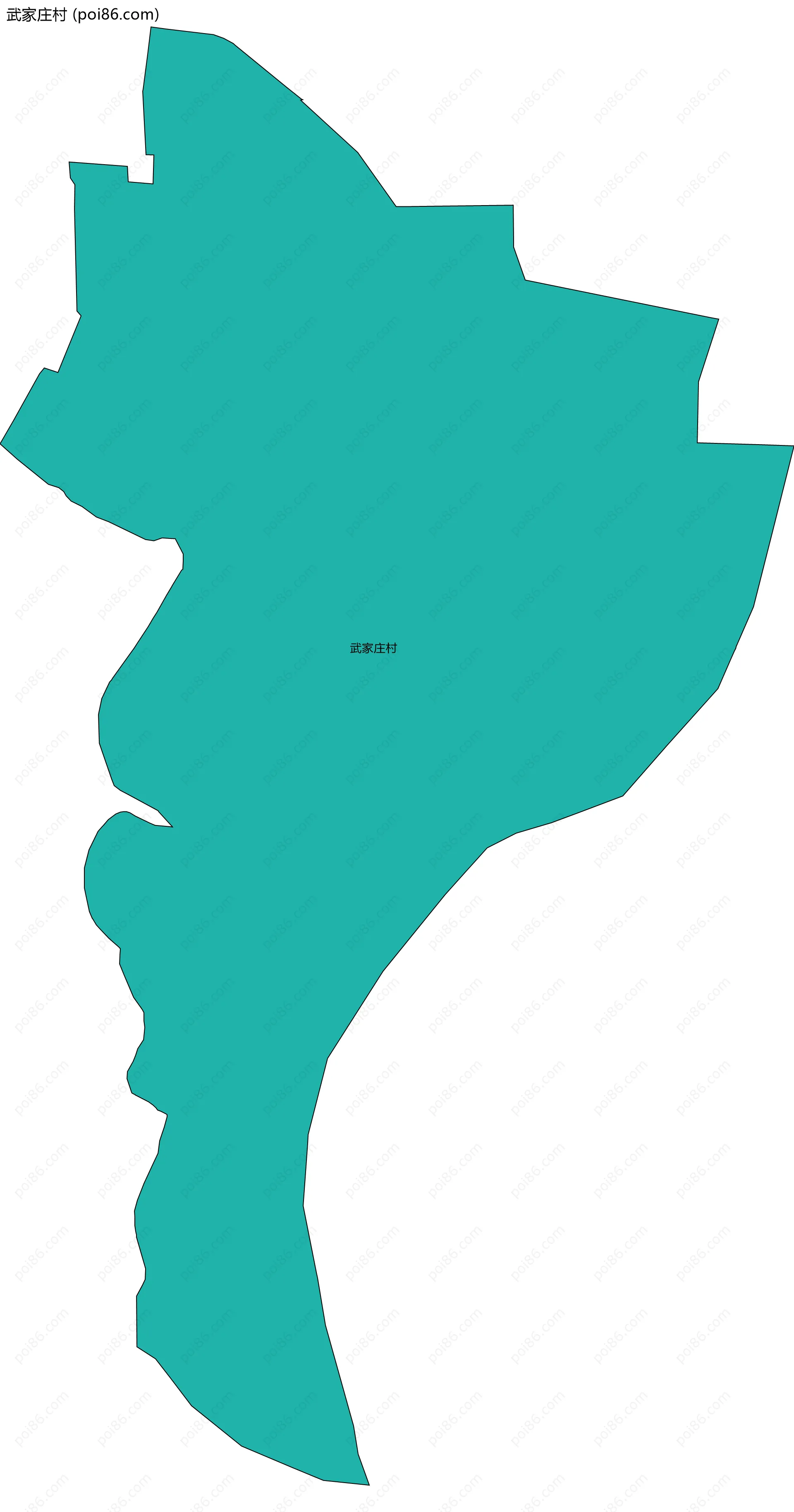 武家庄村边界地图