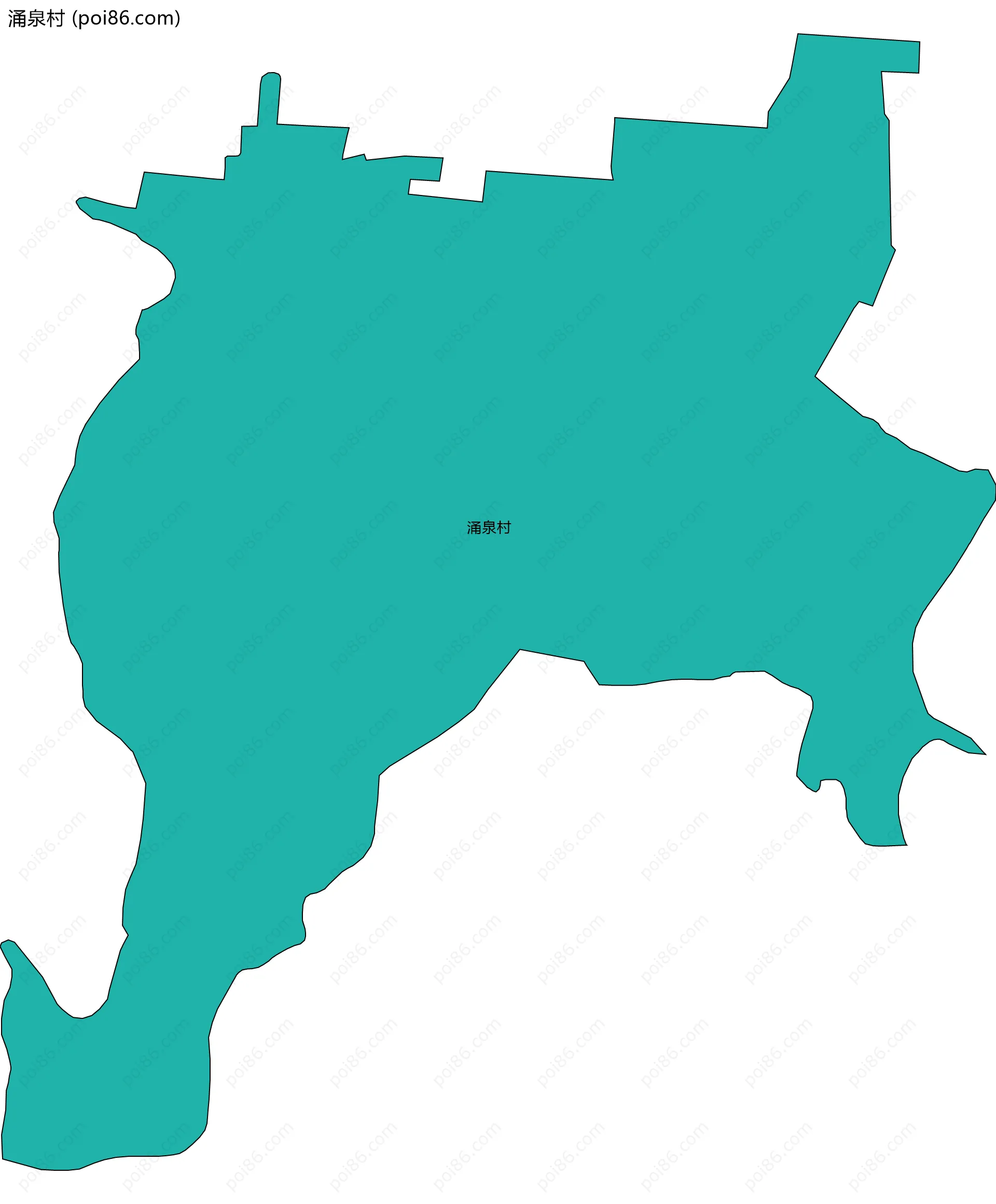 涌泉村边界地图