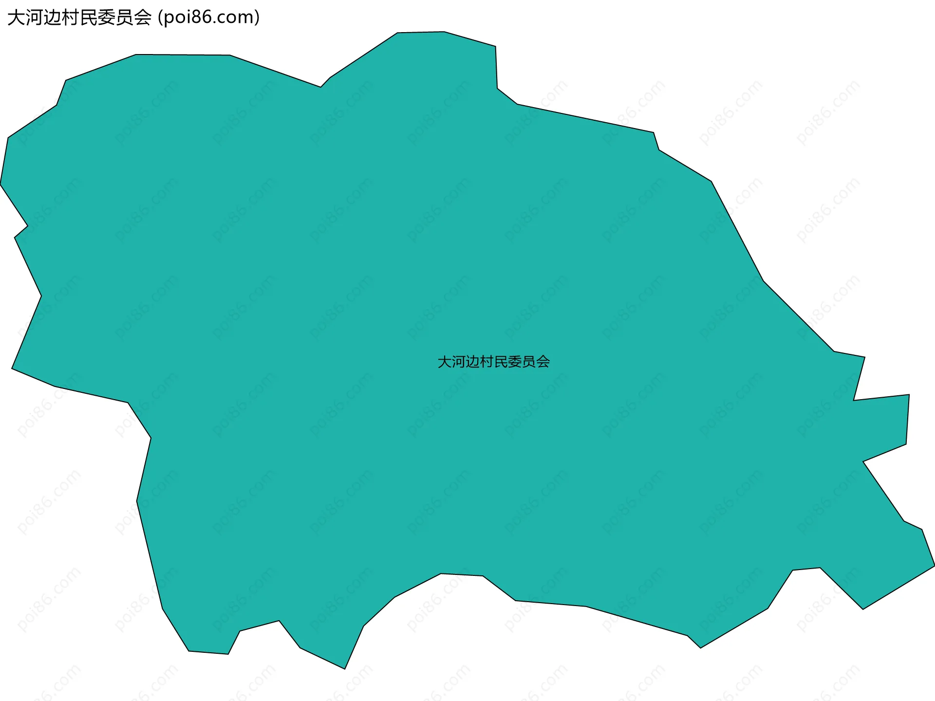 大河边村民委员会边界地图