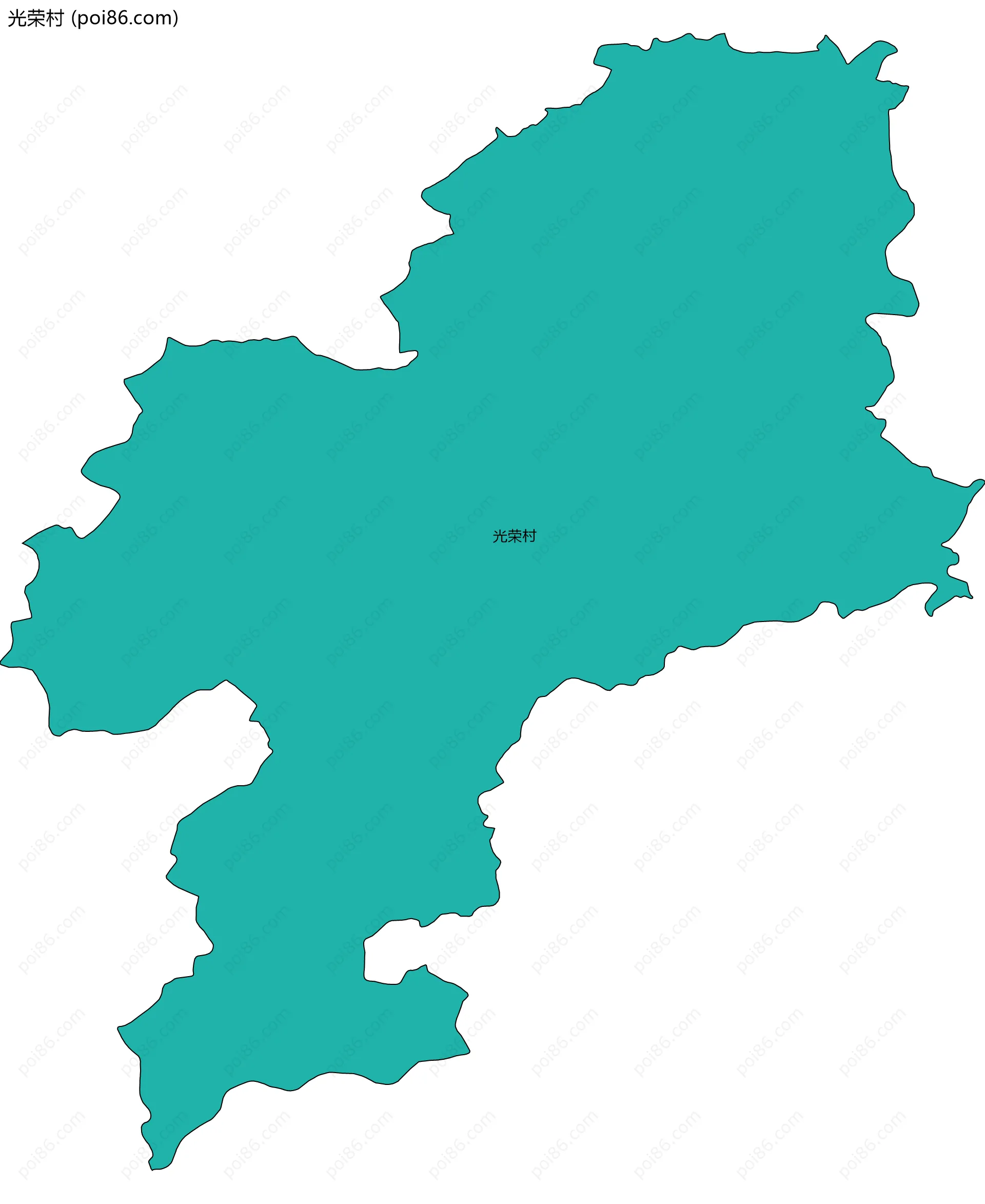 光荣村边界地图