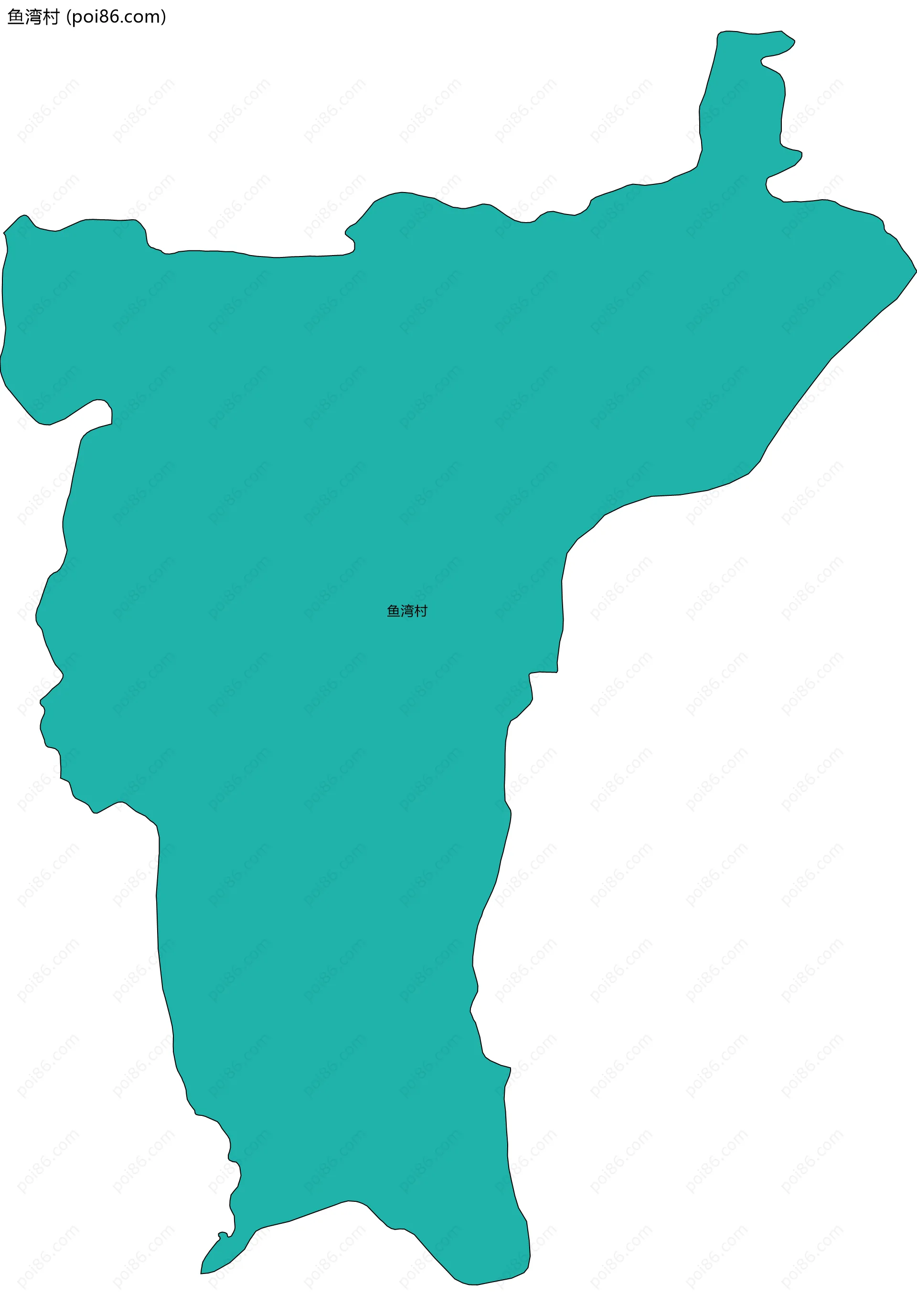 鱼湾村边界地图