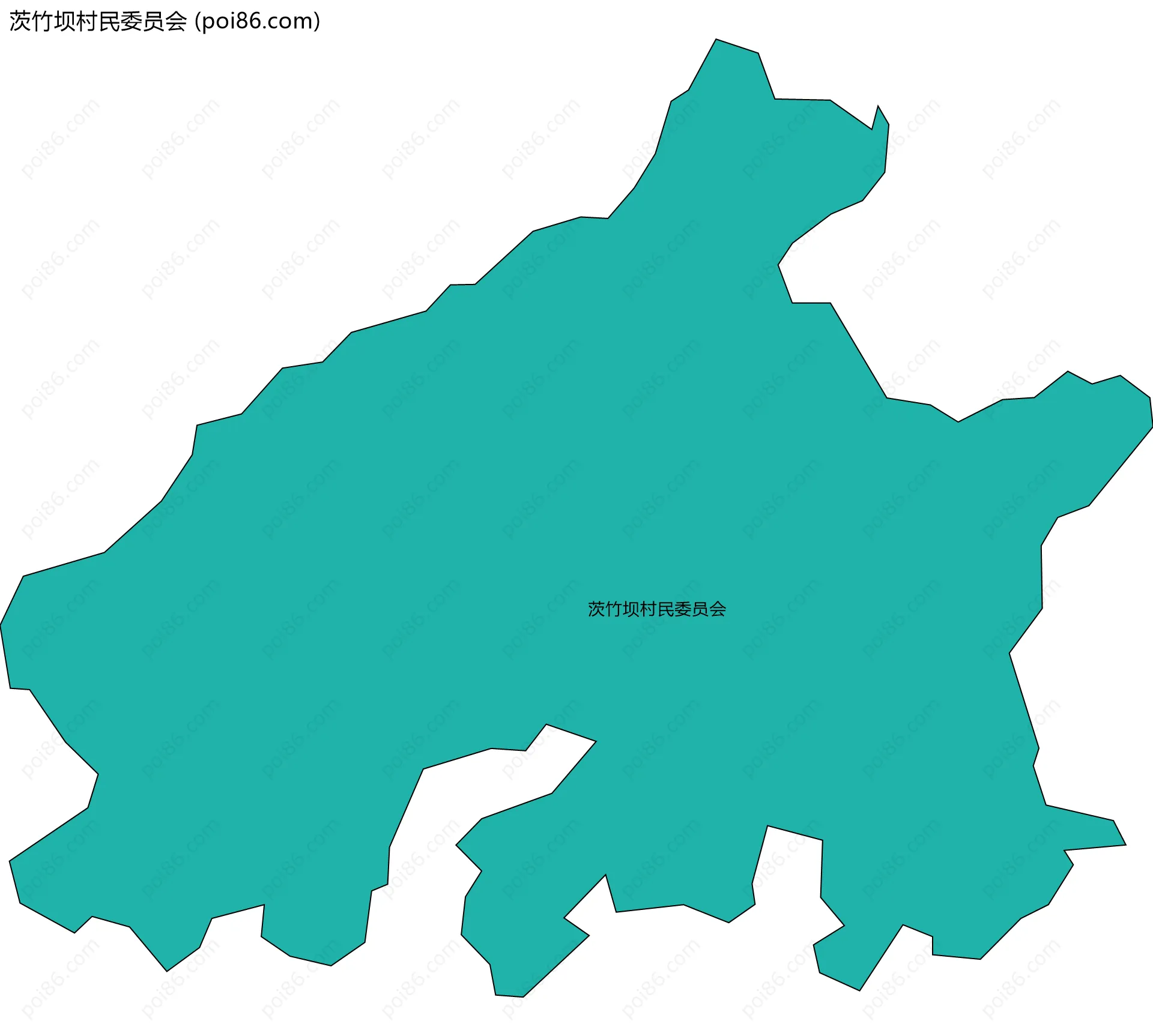茨竹坝村民委员会边界地图