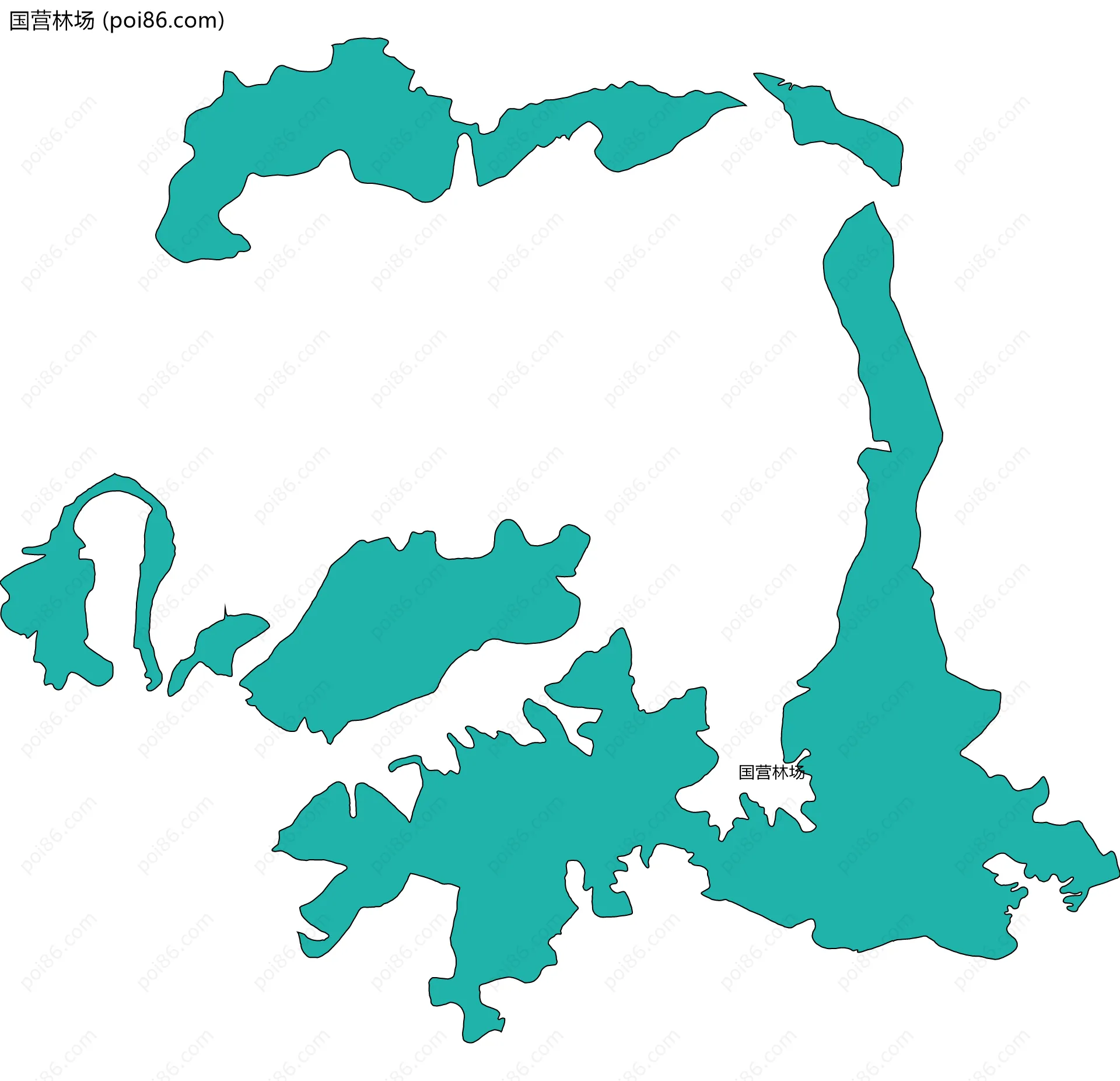 国营林场边界地图(五级行政区划)