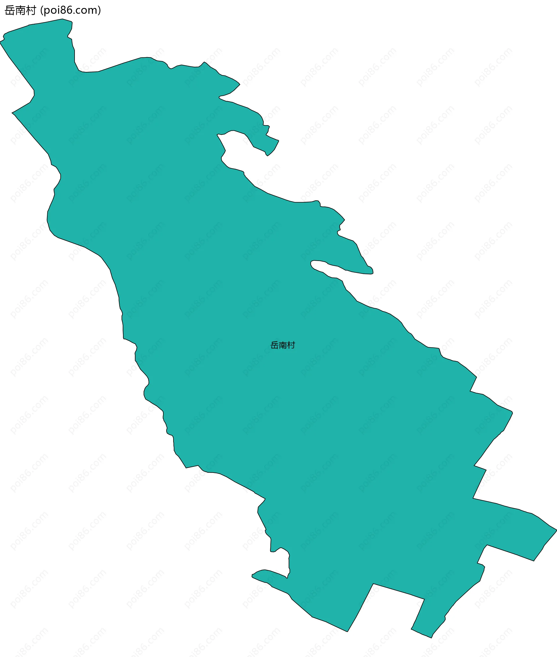 岳南村边界地图