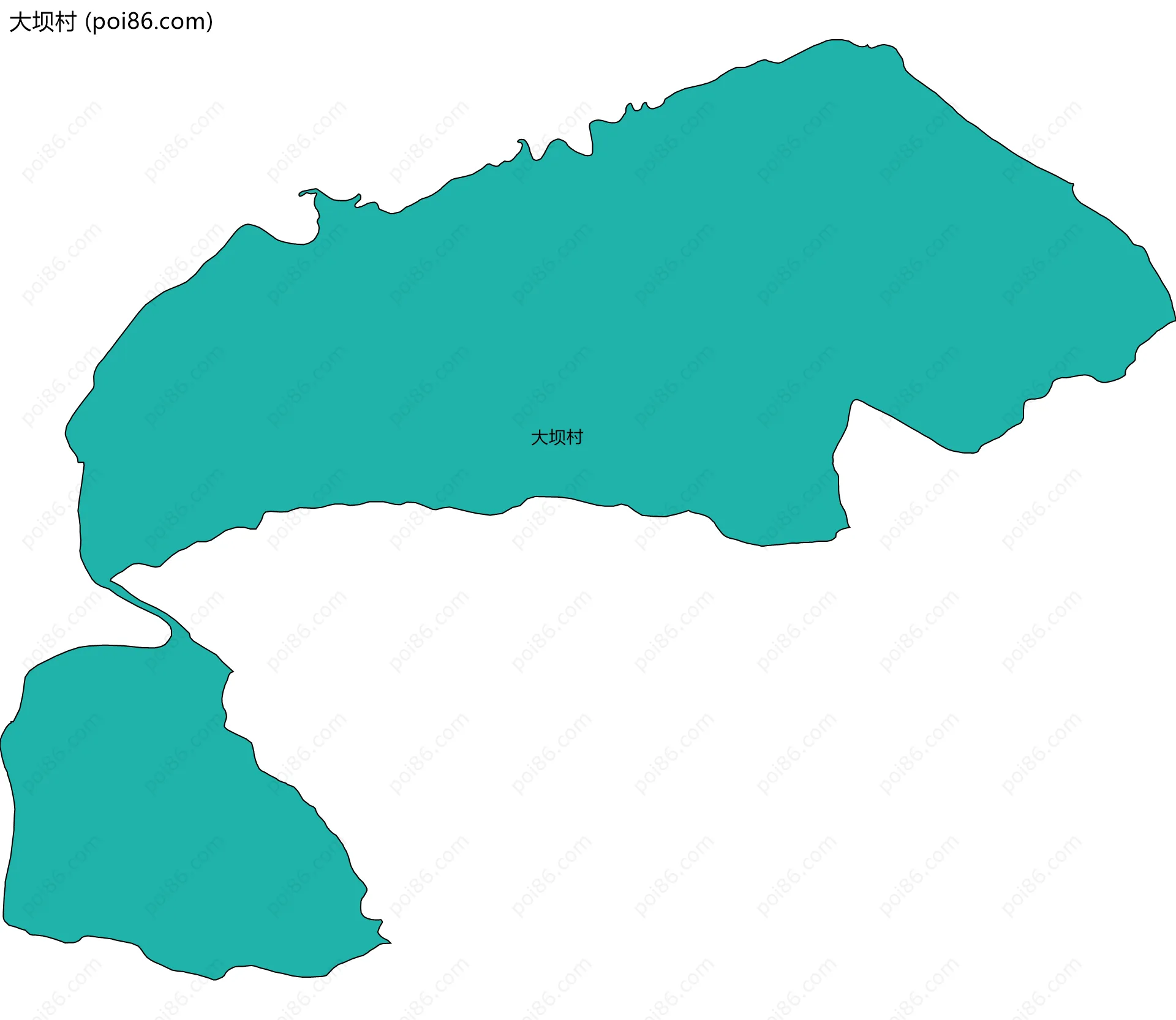 大坝村边界地图