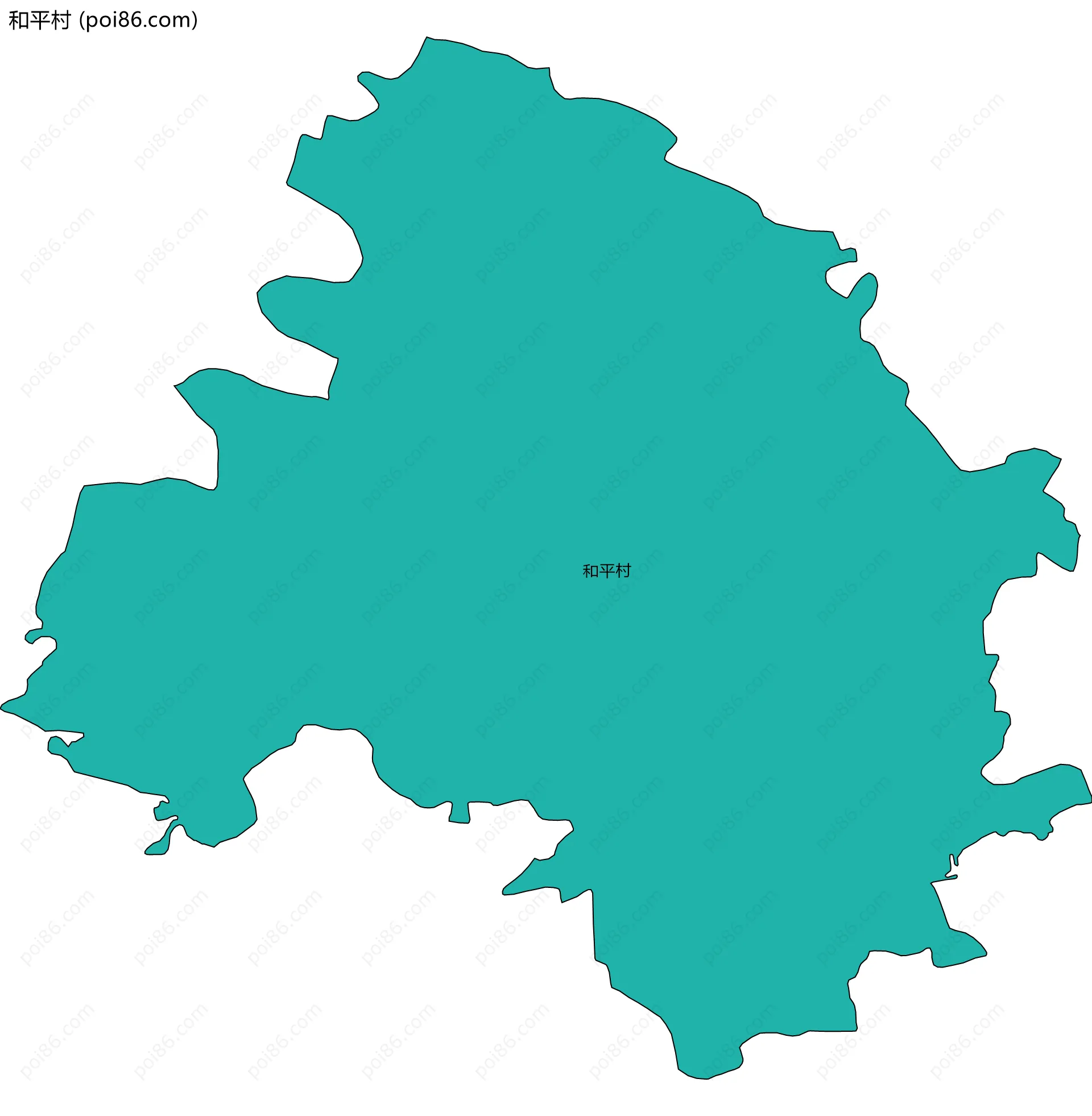 和平村边界地图