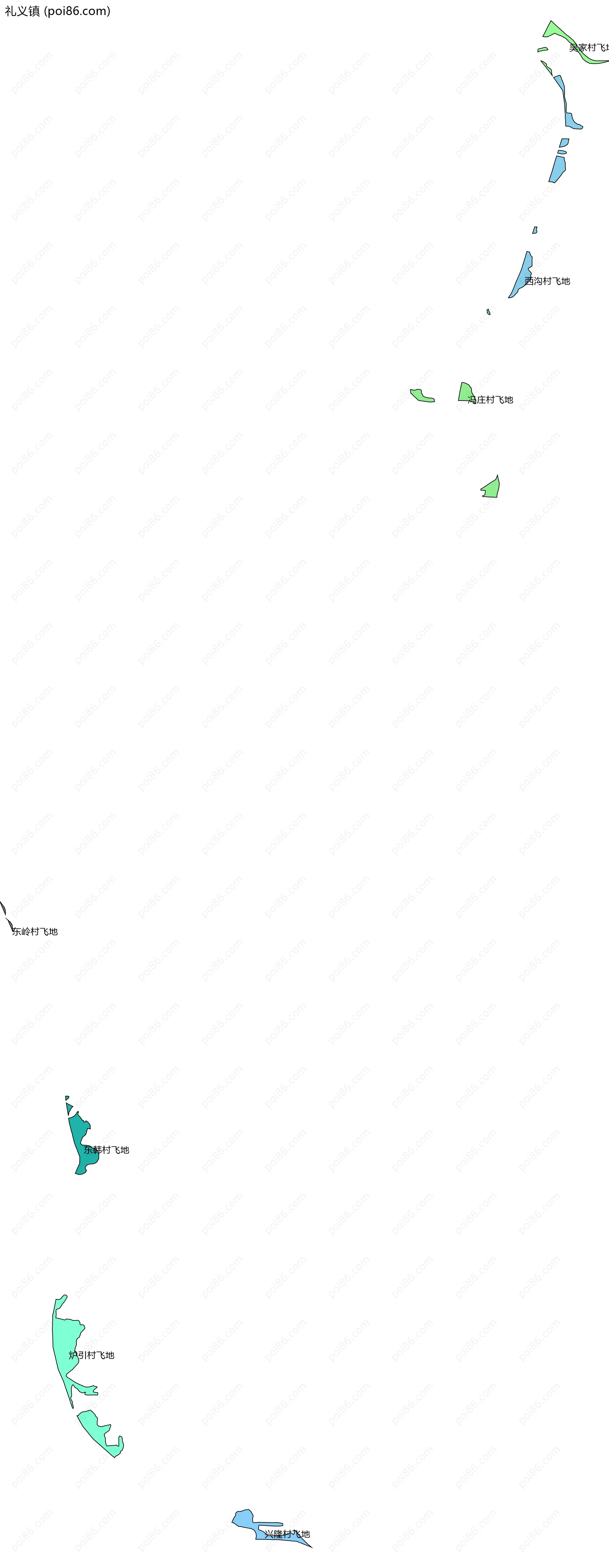 礼义镇边界地图(五级行政区划)