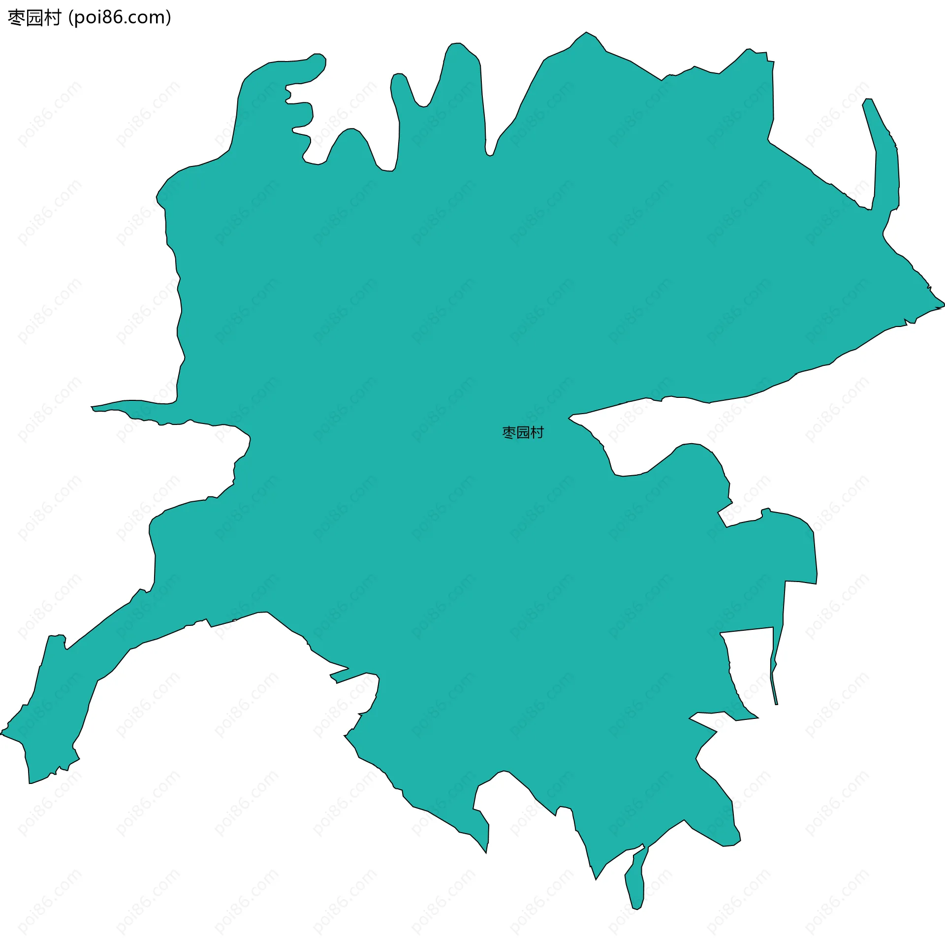 枣园村边界地图