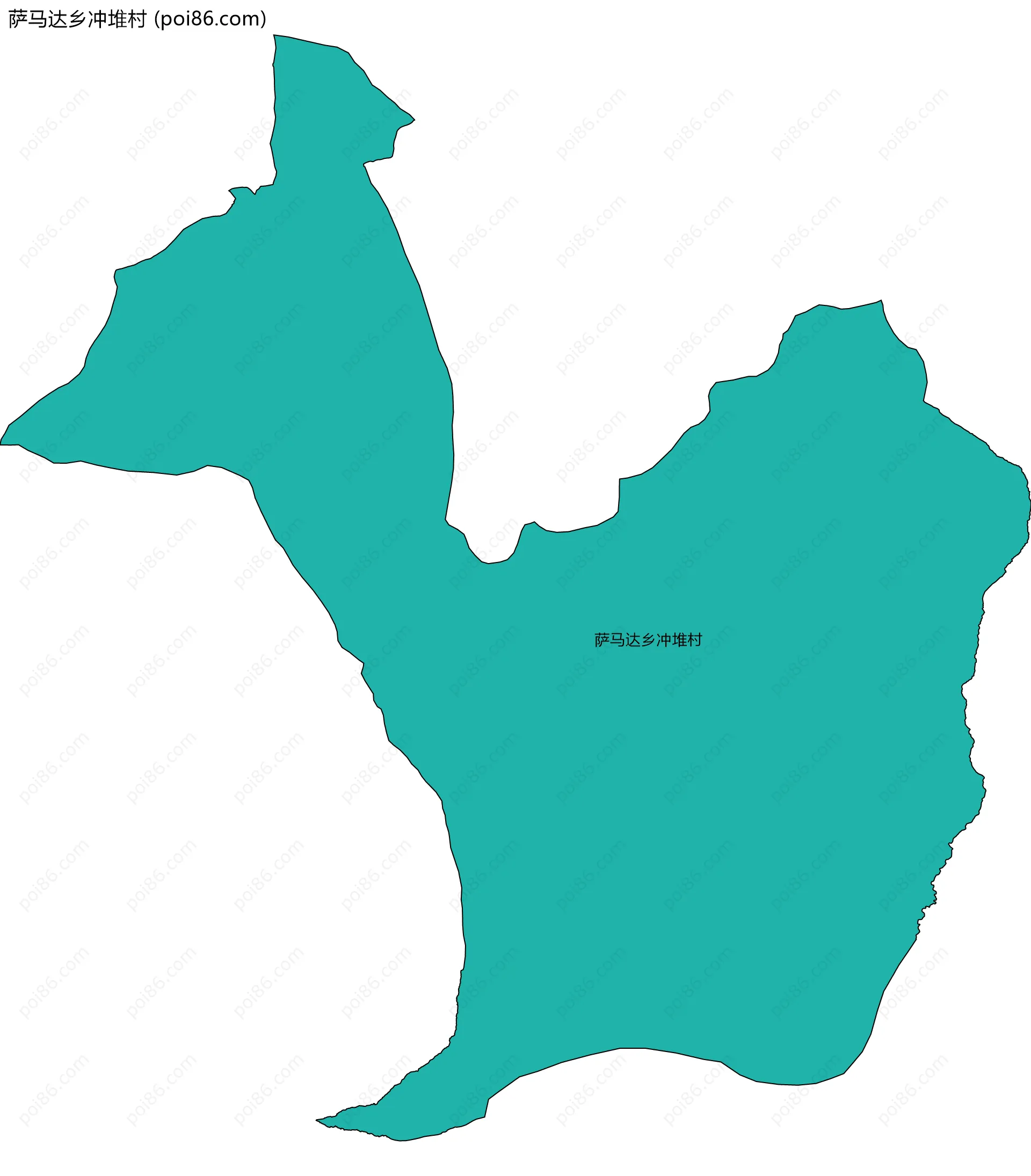 萨马达乡冲堆村边界地图