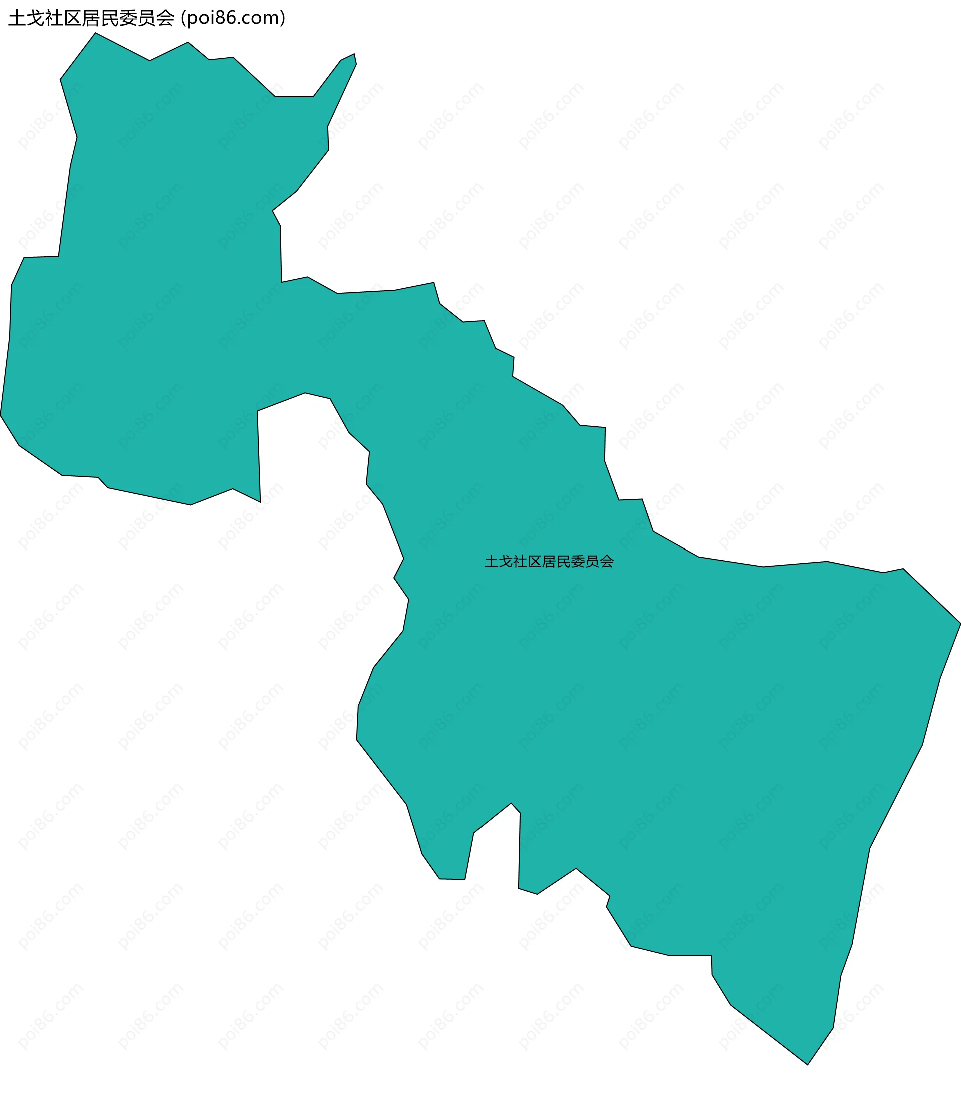 土戈社区居民委员会边界地图