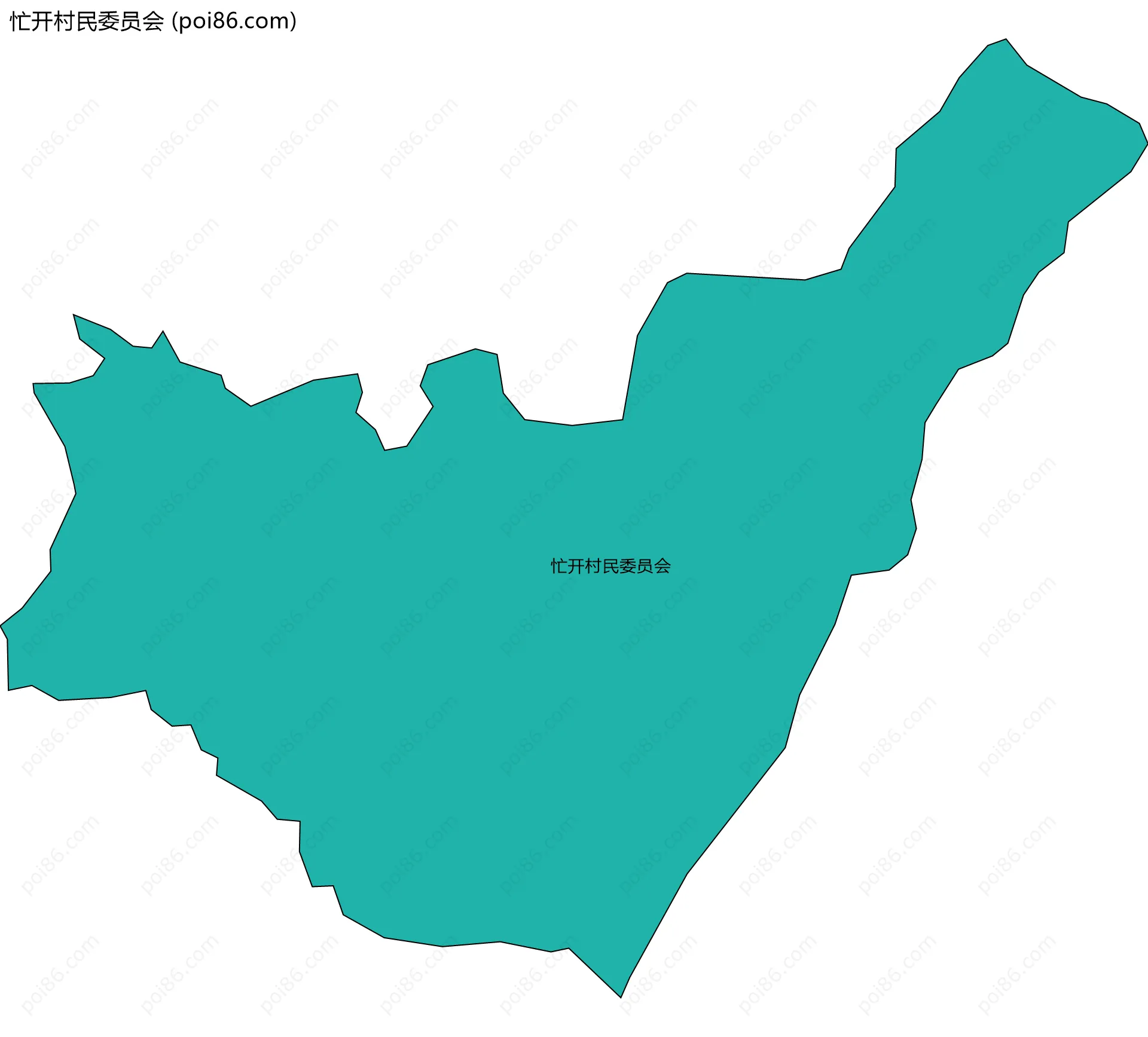 忙开村民委员会边界地图