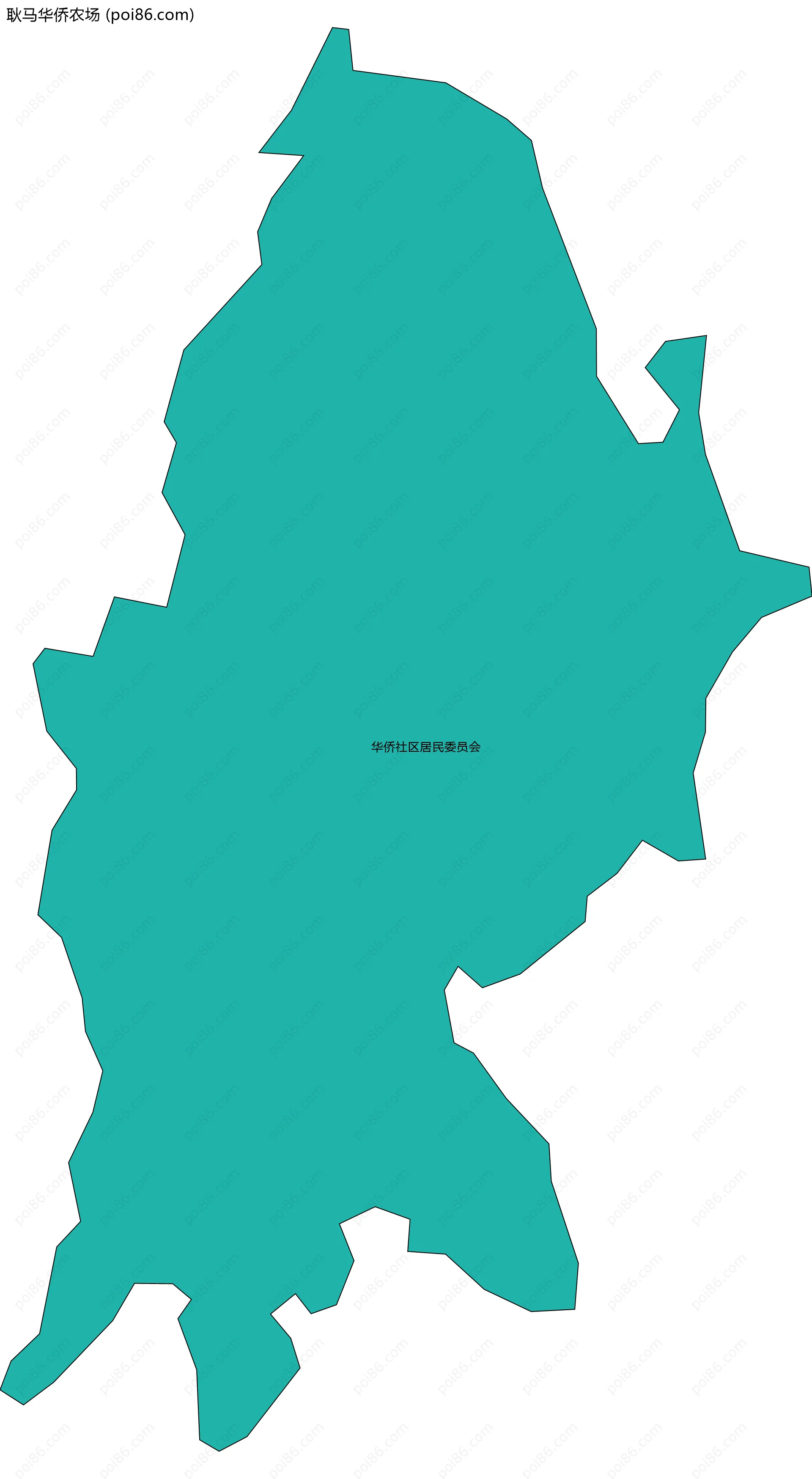 耿马华侨农场边界地图(五级行政区划)