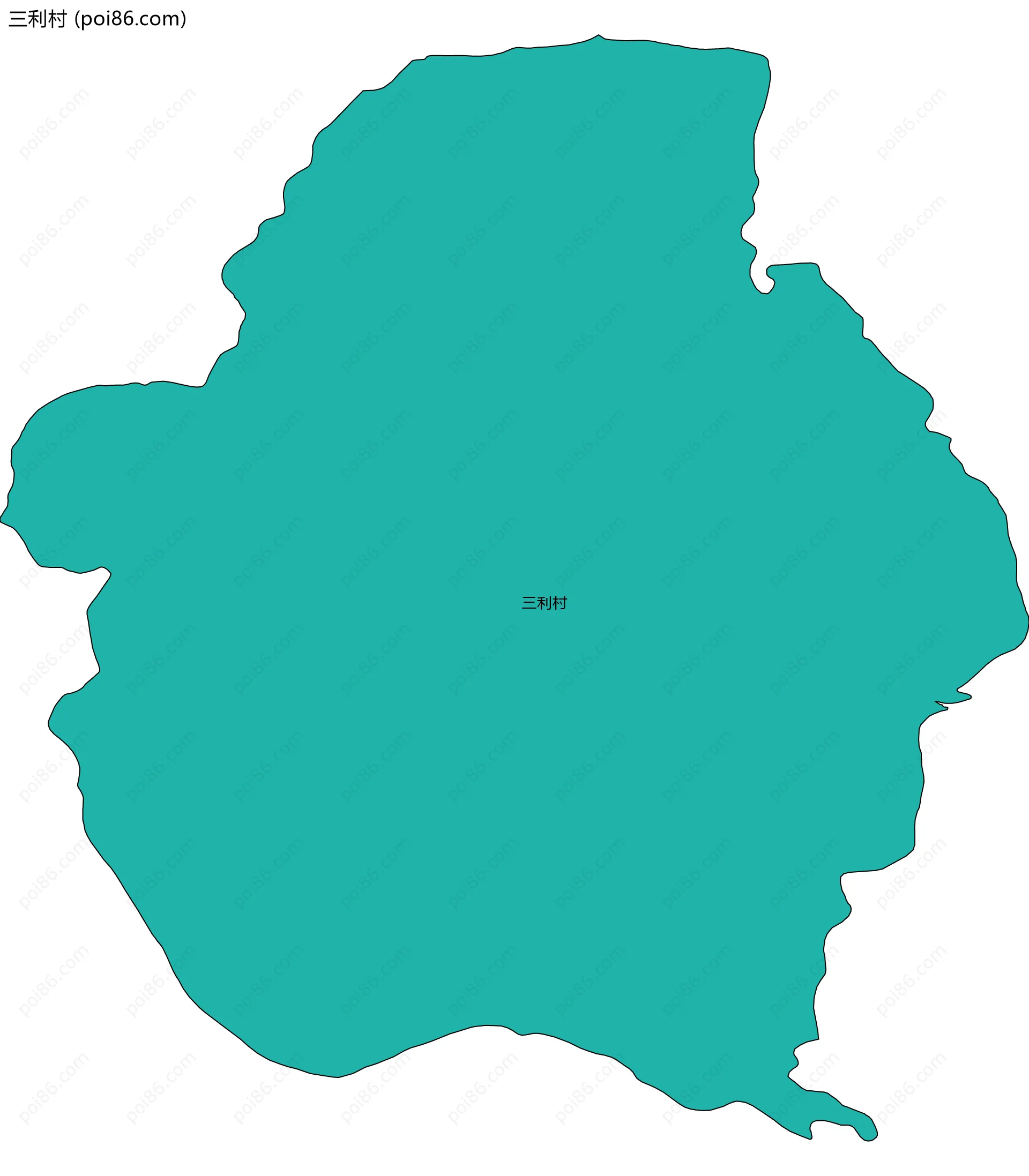 三利村边界地图