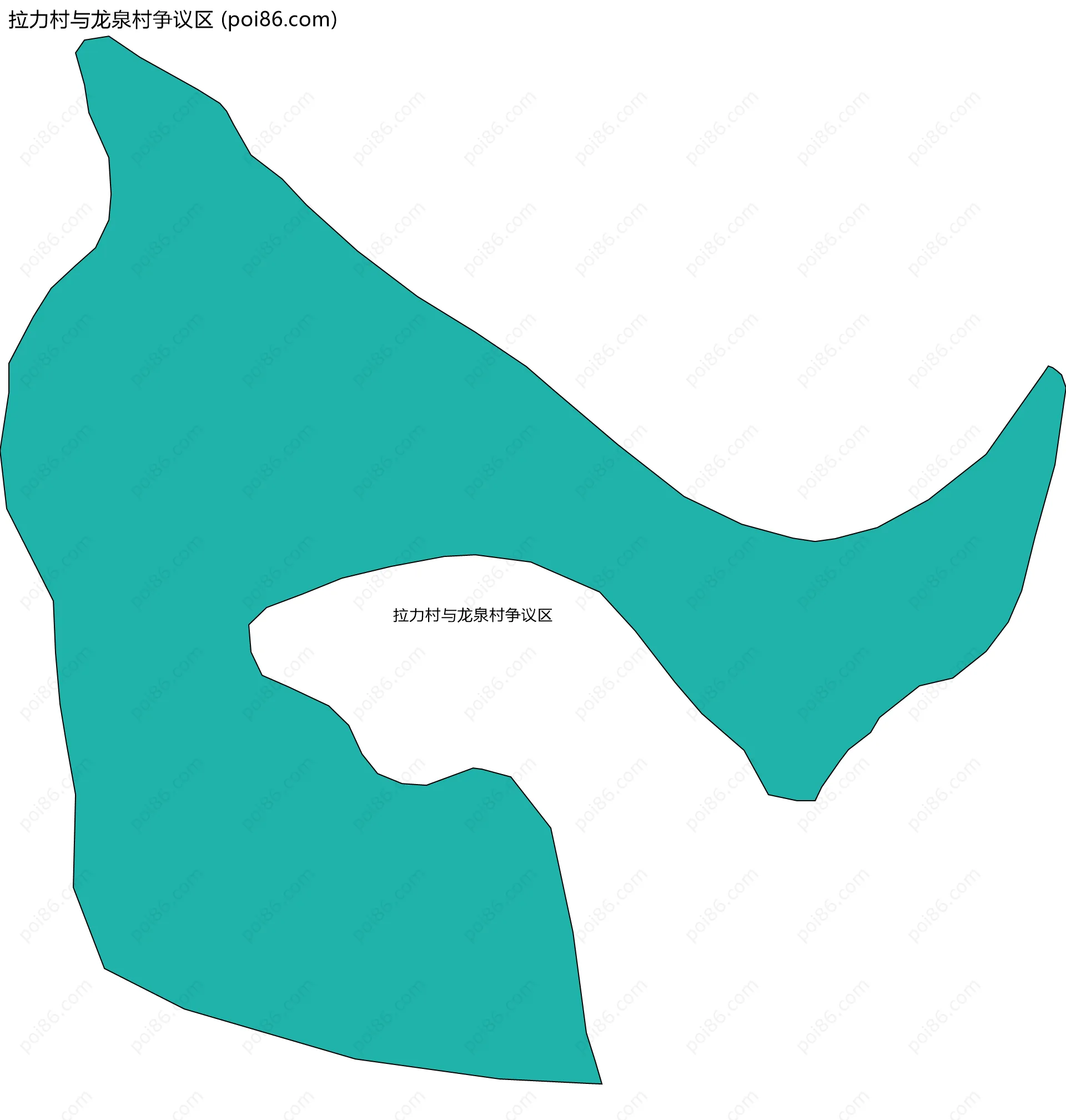 拉力村与龙泉村争议区边界地图