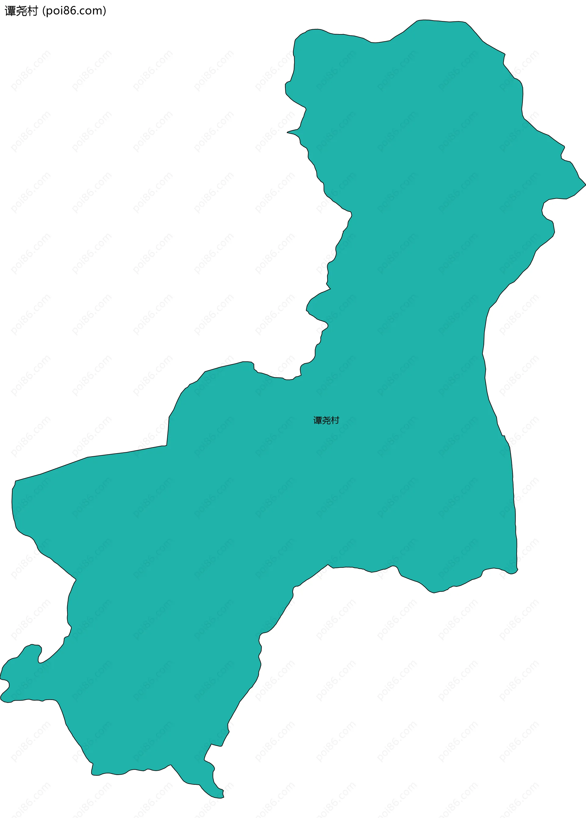 谭尧村边界地图