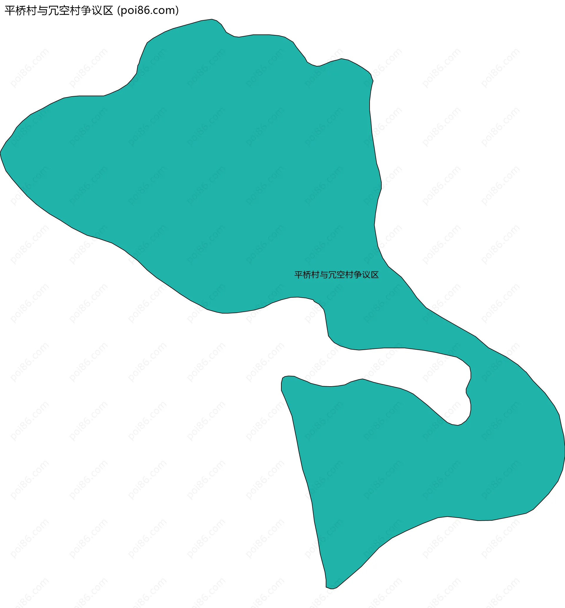 平桥村与冗空村争议区边界地图