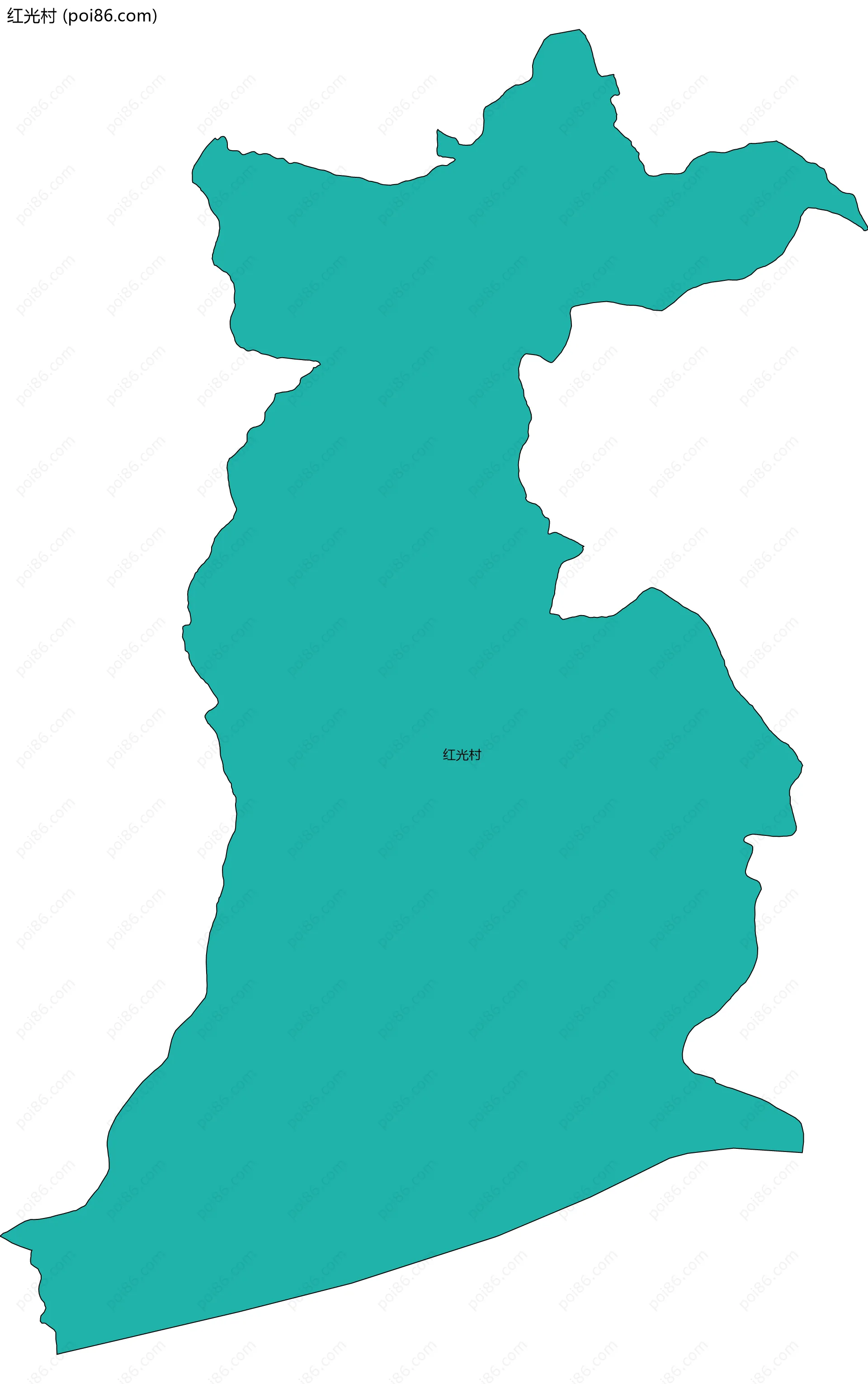 红光村边界地图