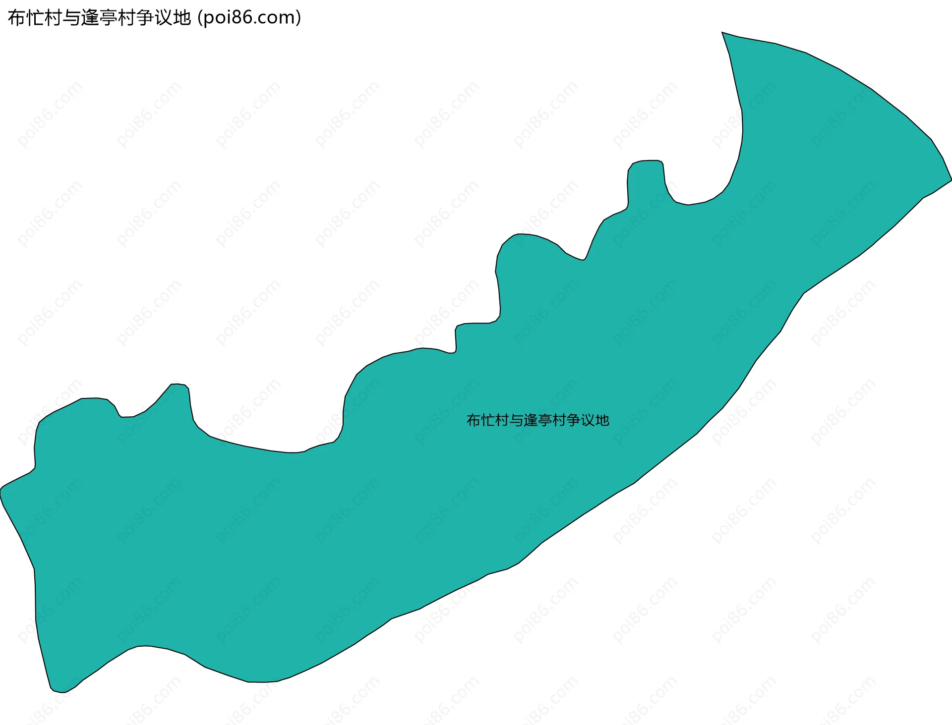 布忙村与逢亭村争议地边界地图