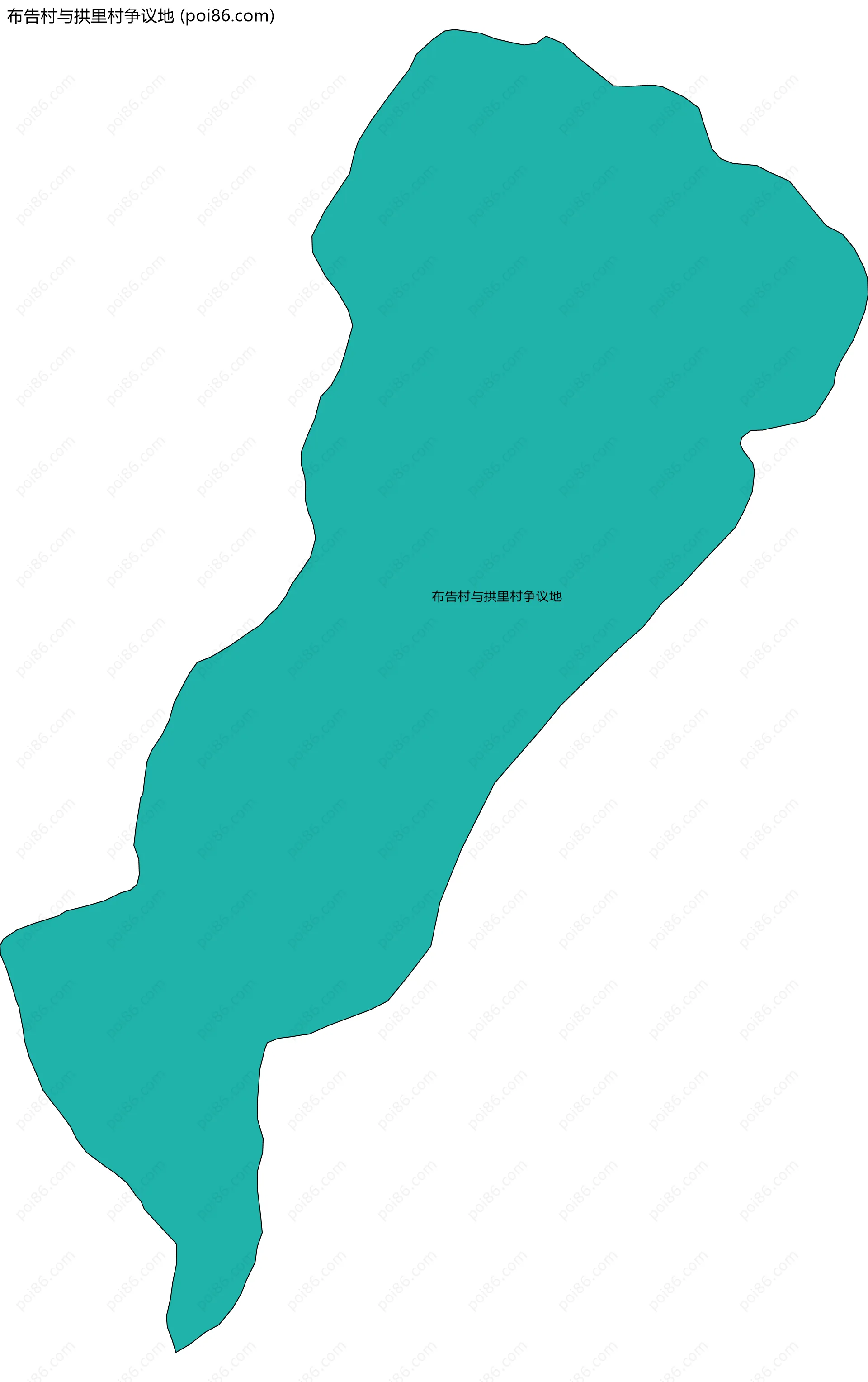 布告村与拱里村争议地边界地图