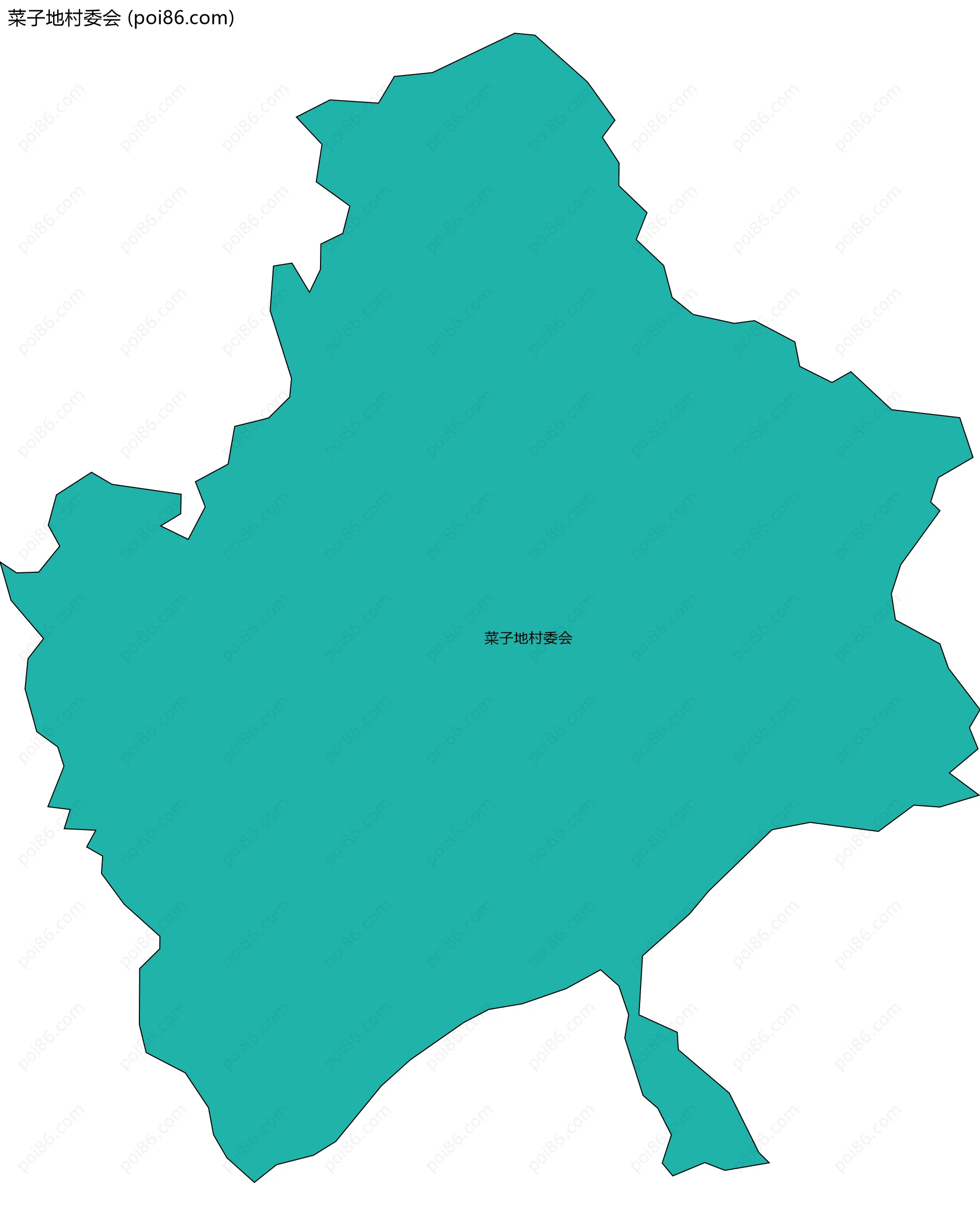 菜子地村委会边界地图