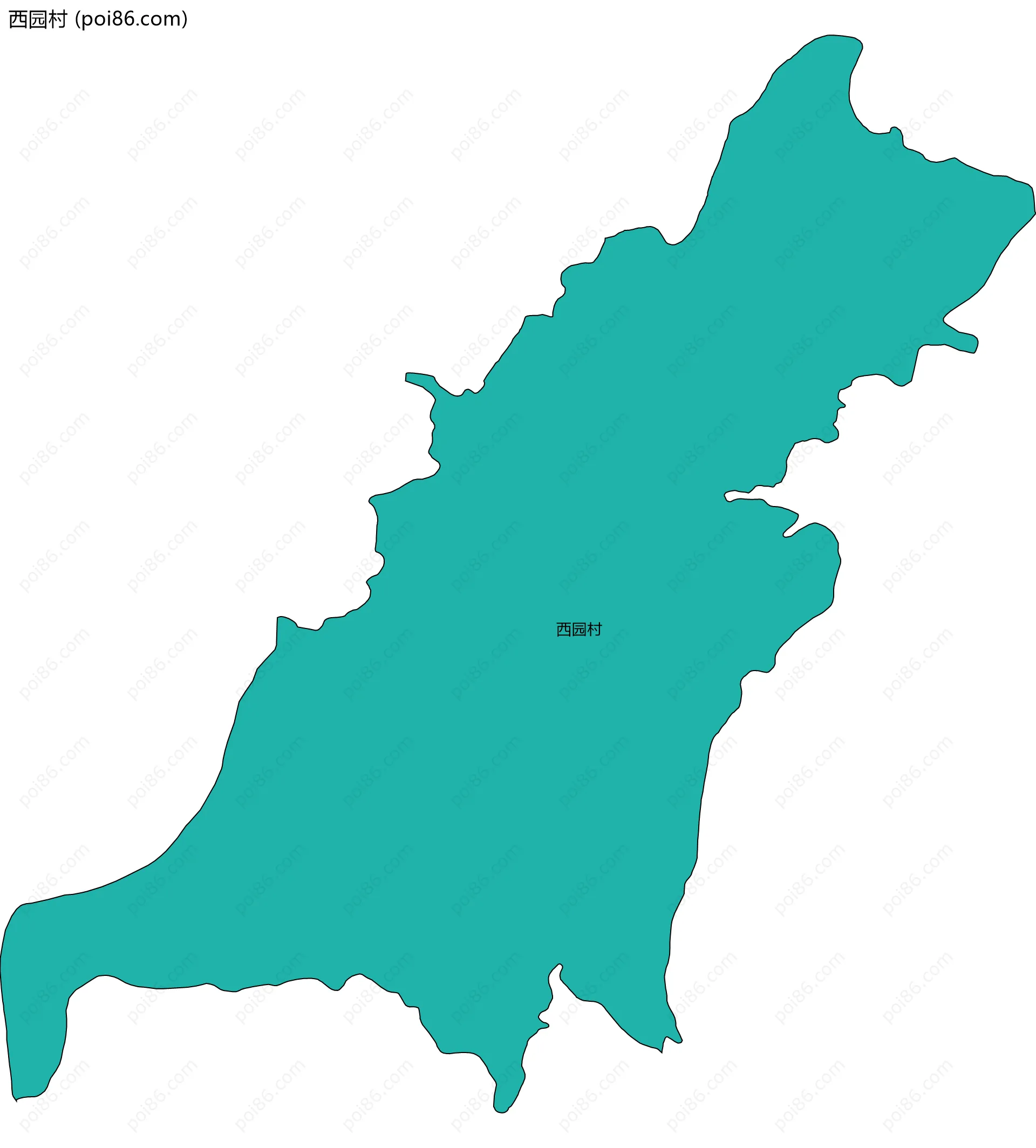 西园村边界地图