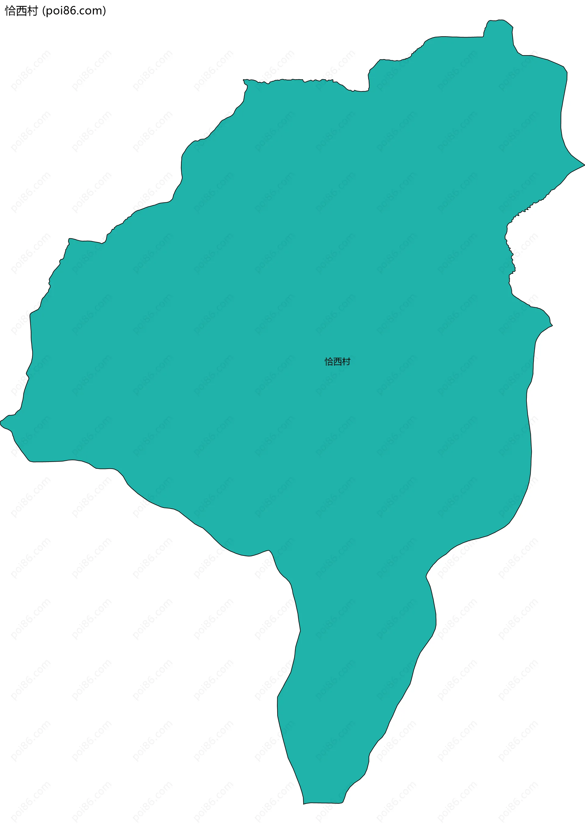 恰西村边界地图
