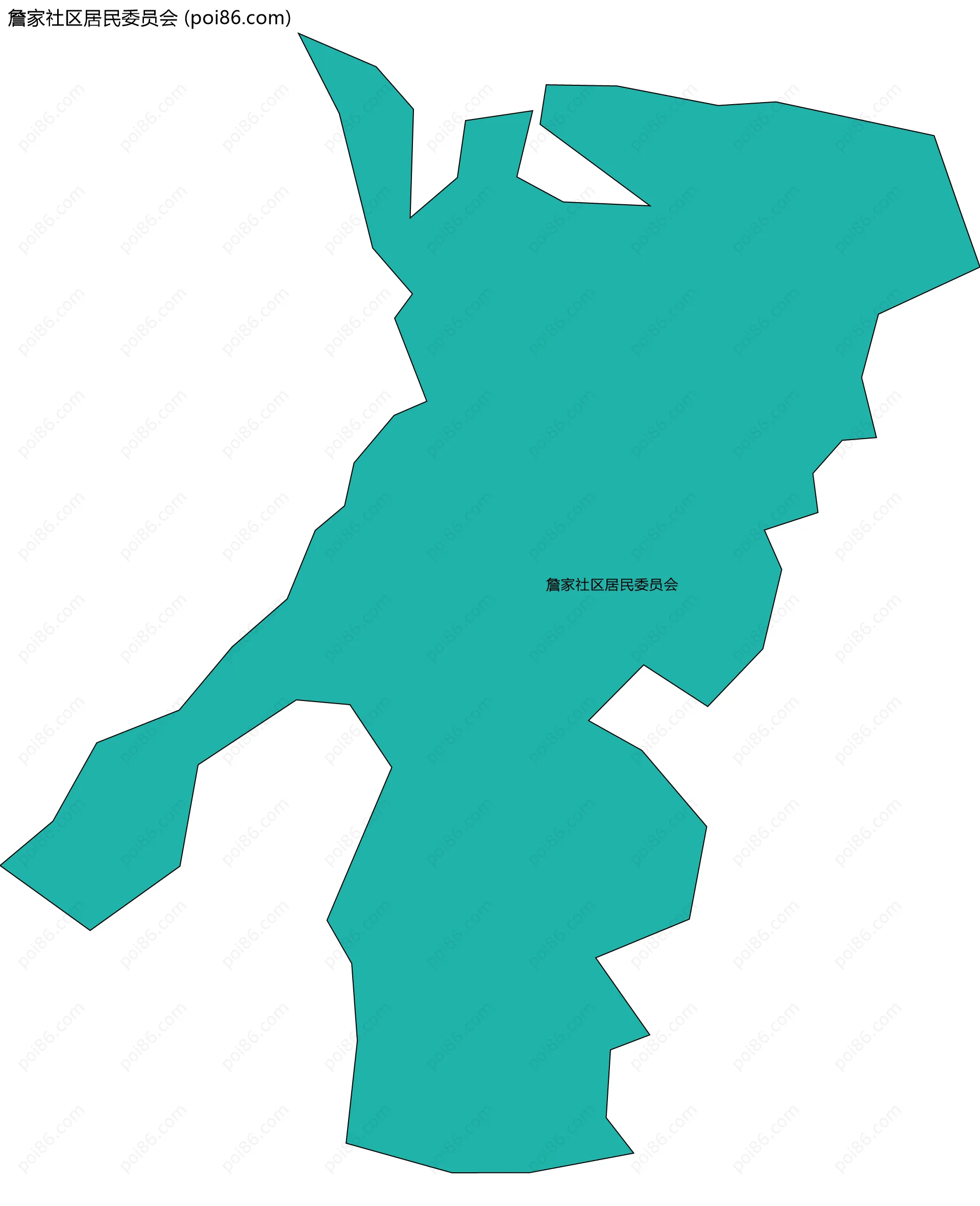 詹家社区居民委员会边界地图