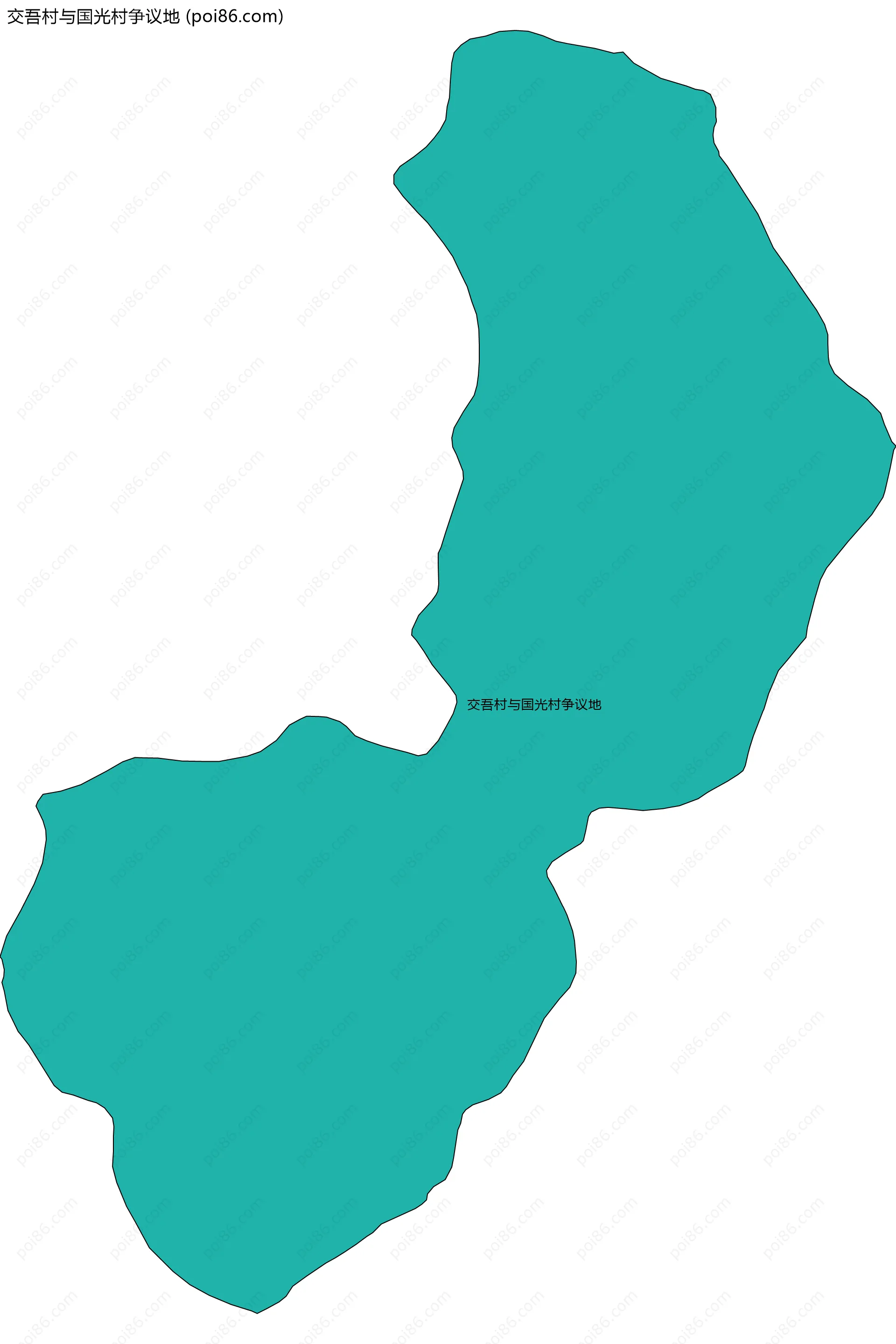交吾村与国光村争议地边界地图