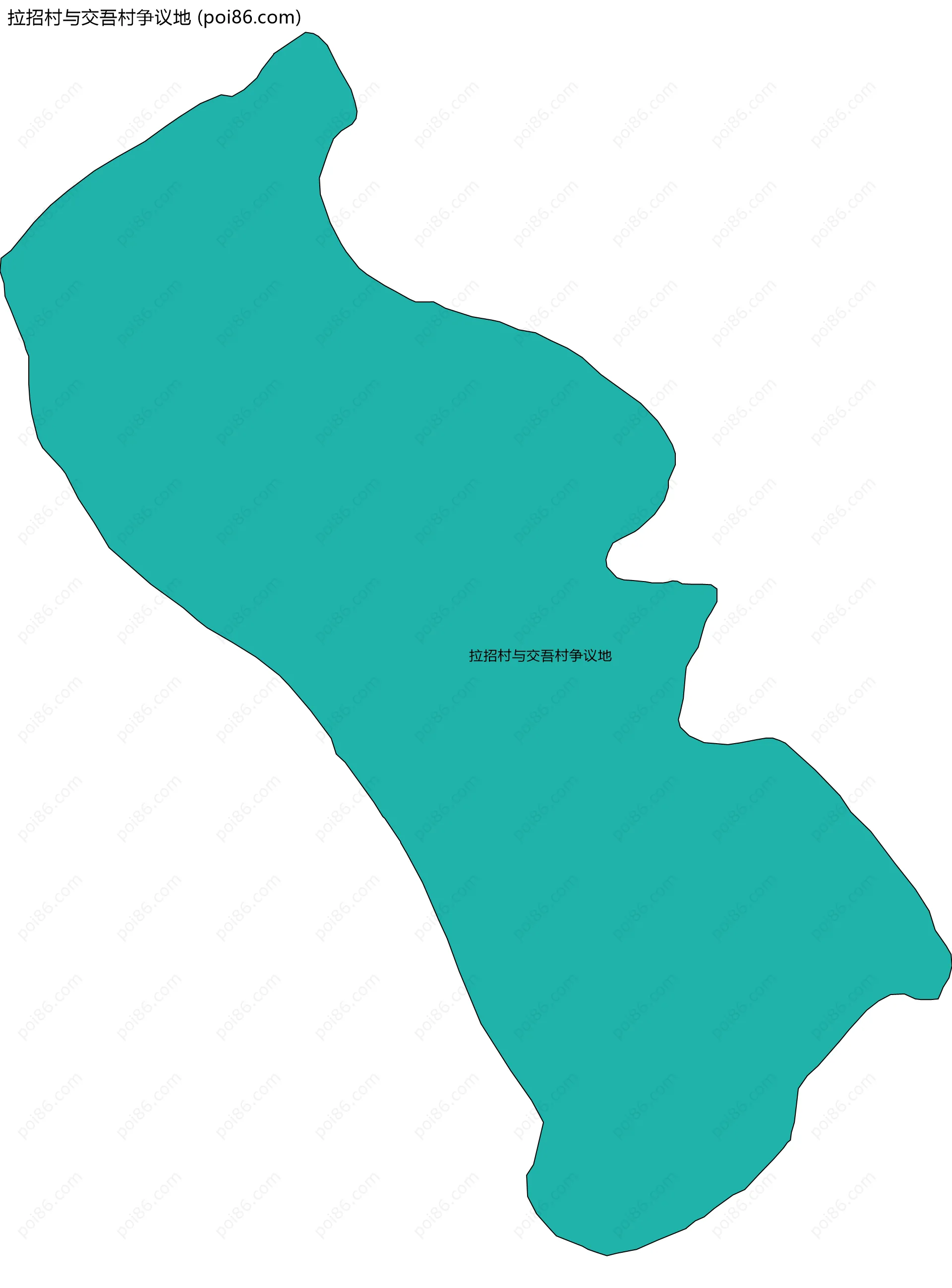 拉招村与交吾村争议地边界地图