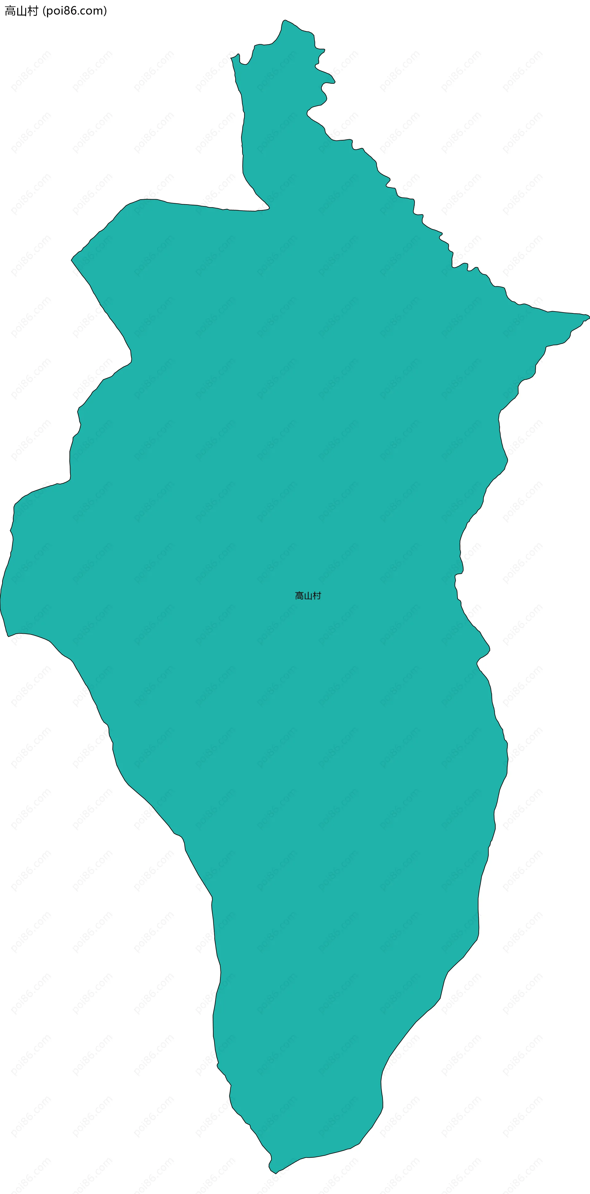 高山村边界地图