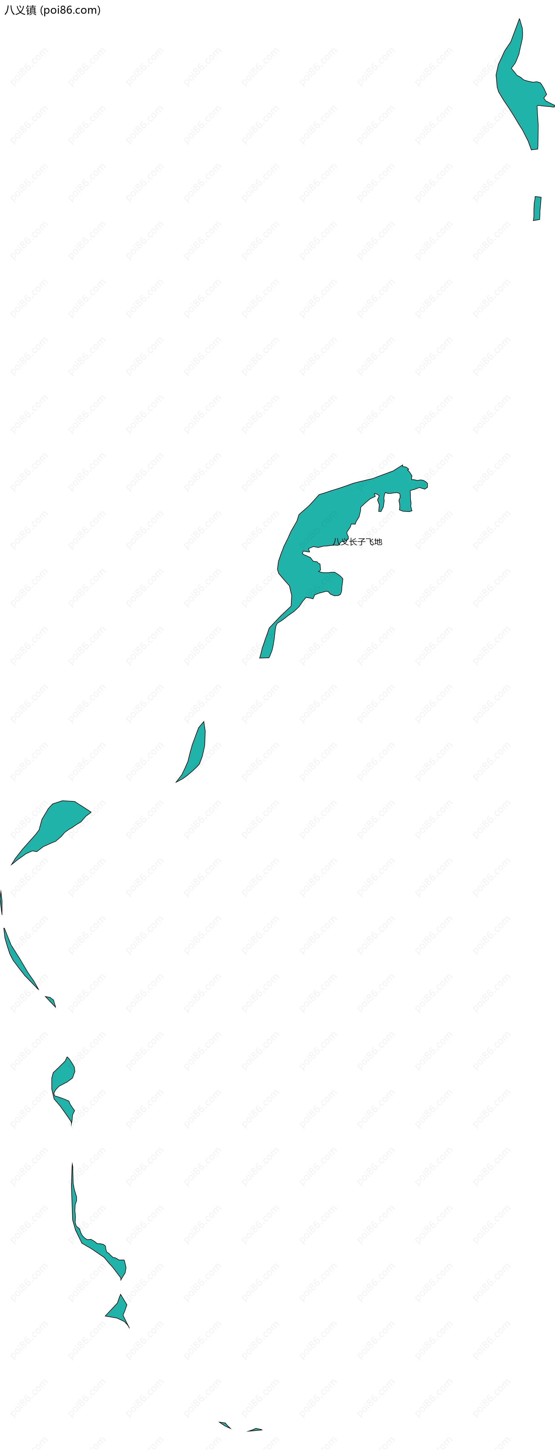八义镇边界地图(五级行政区划)